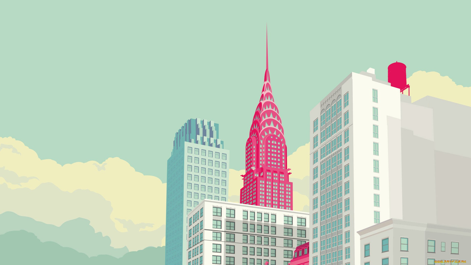 векторная, графика, город, , city, город, дома