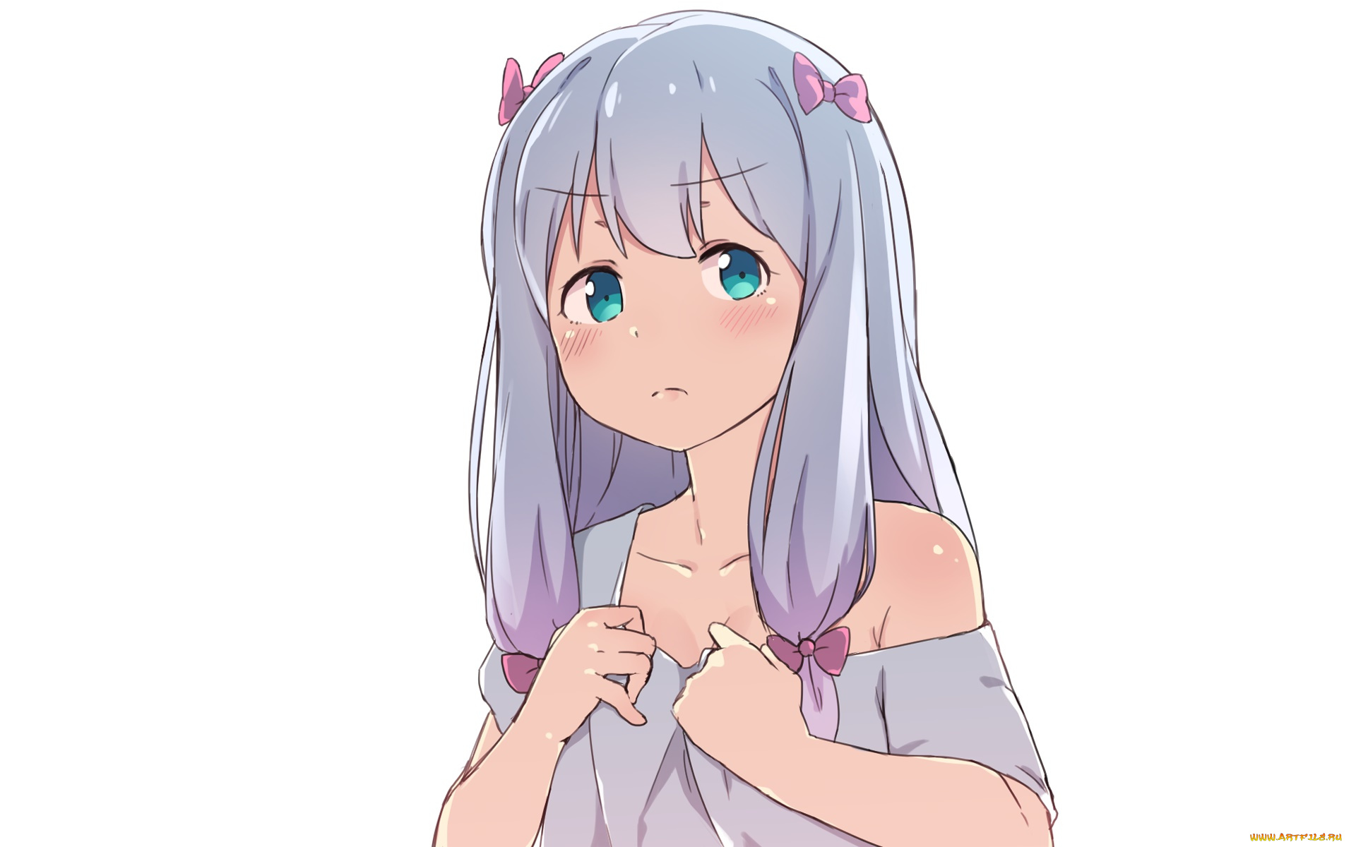 аниме, eromanga-sensei, девушка, взгляд, фон