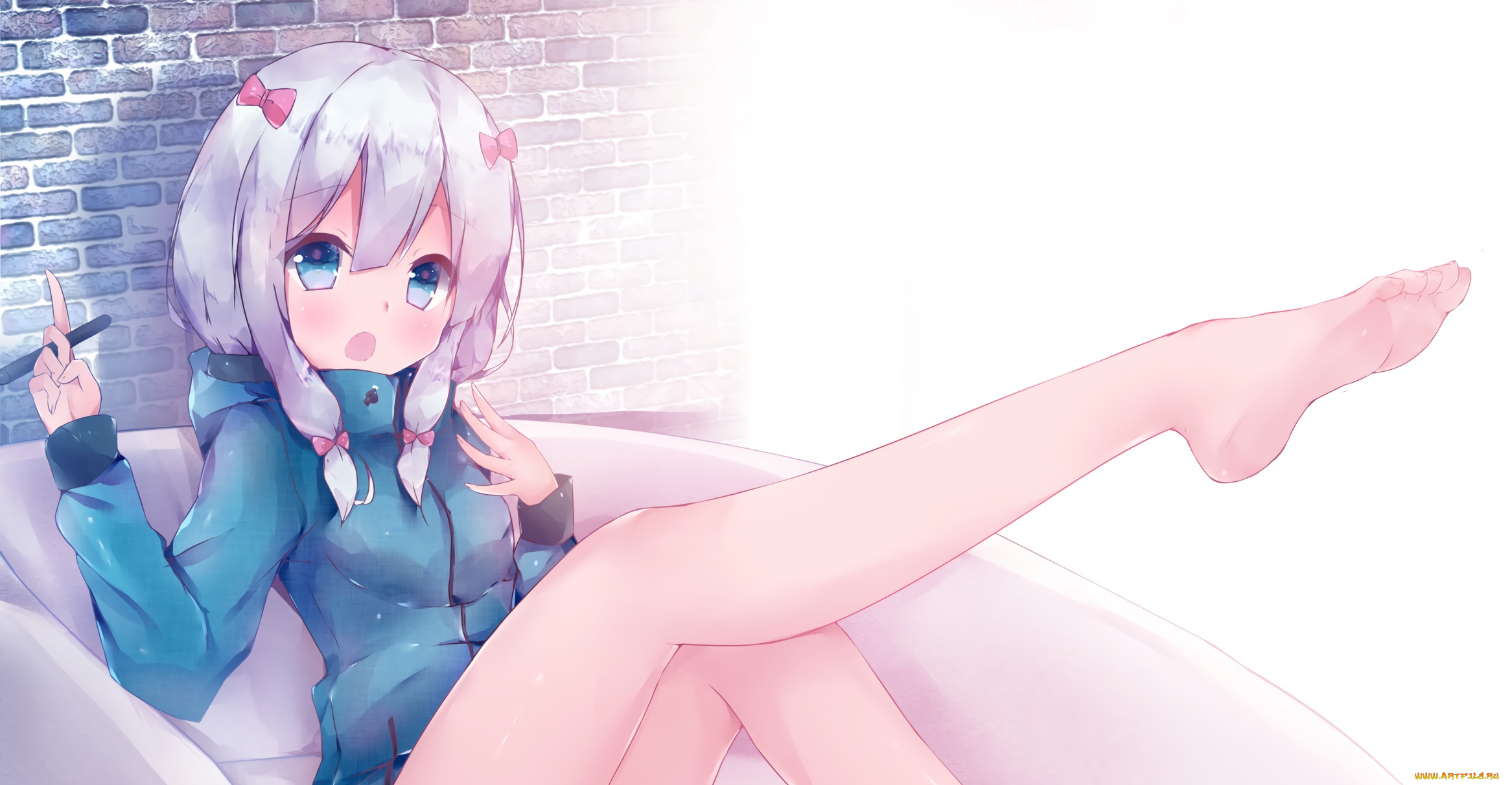 аниме, eromanga-sensei, девушка, взгляд, фон