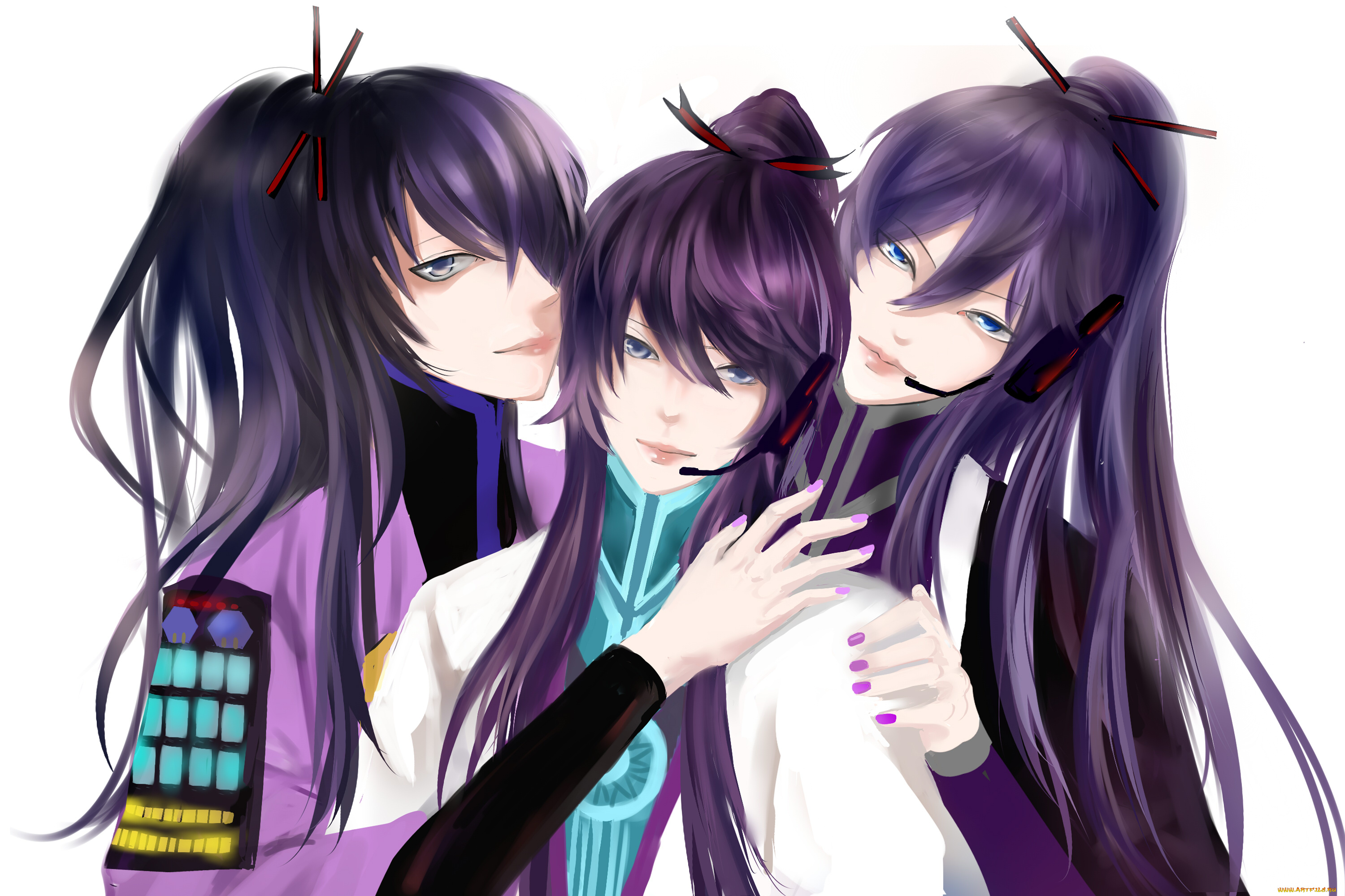 аниме, vocaloid, трое