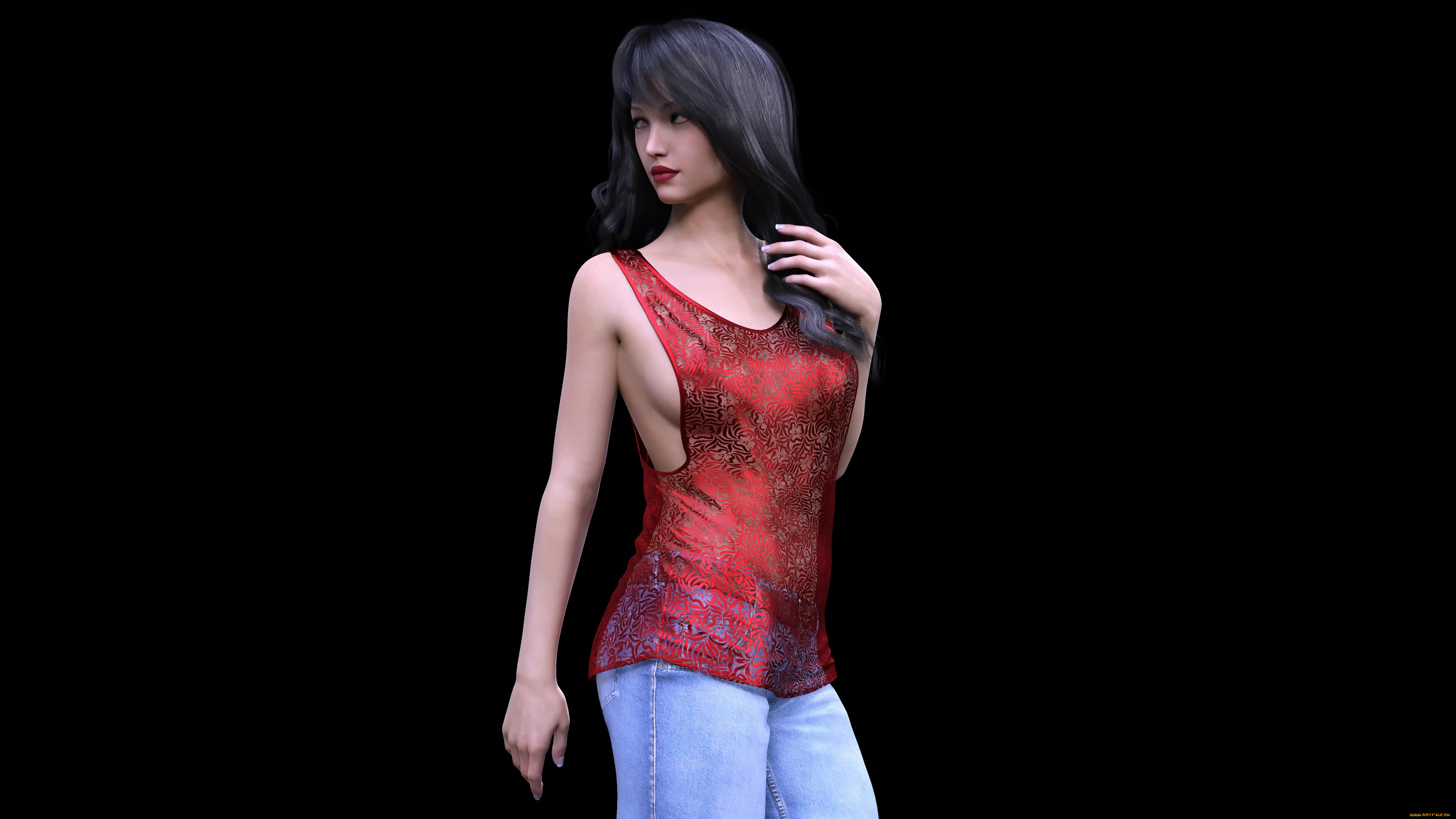 3д, графика, люди, , people, девушка, взгляд, фон