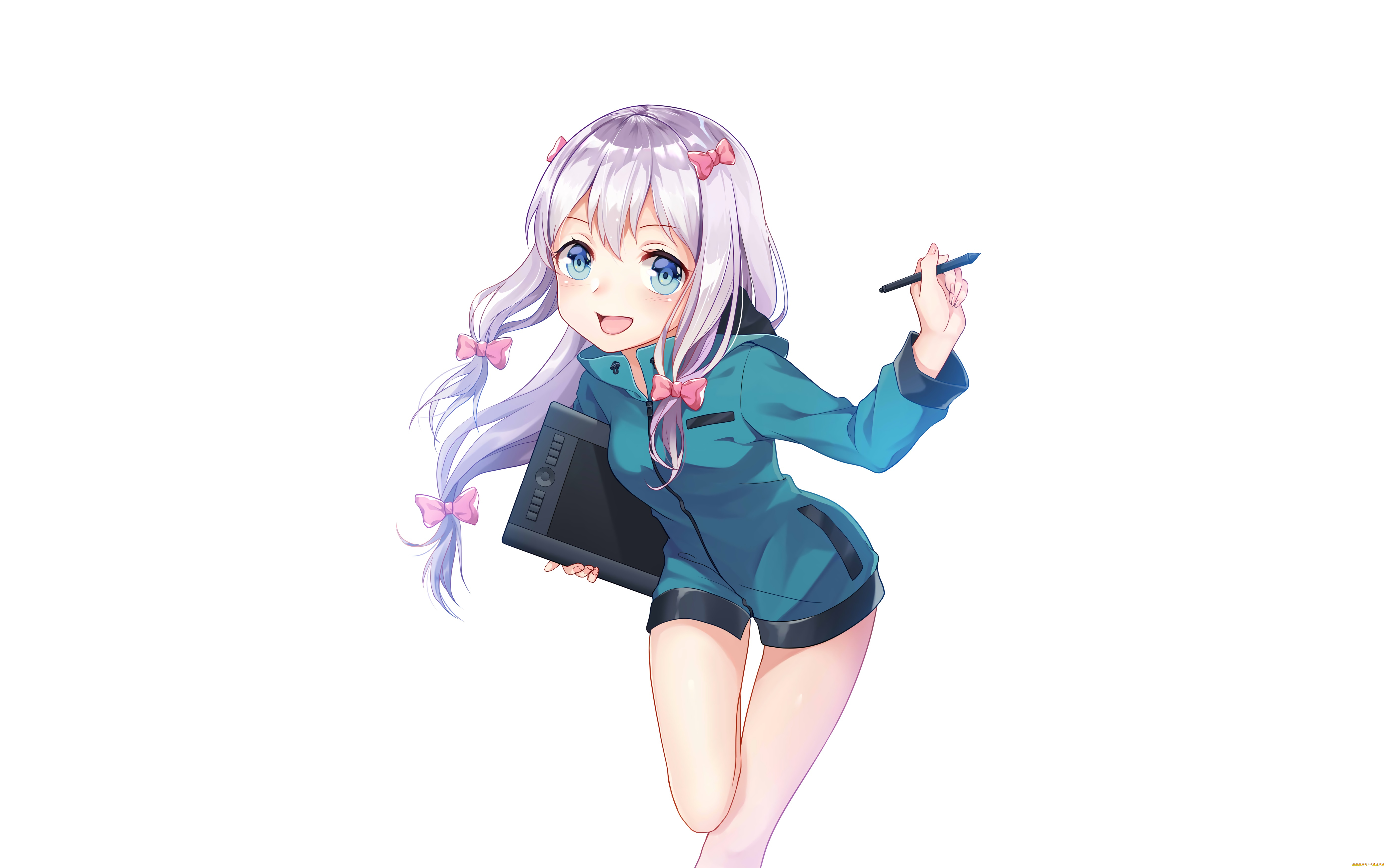 аниме, eromanga-sensei, девушка, взгляд, фон