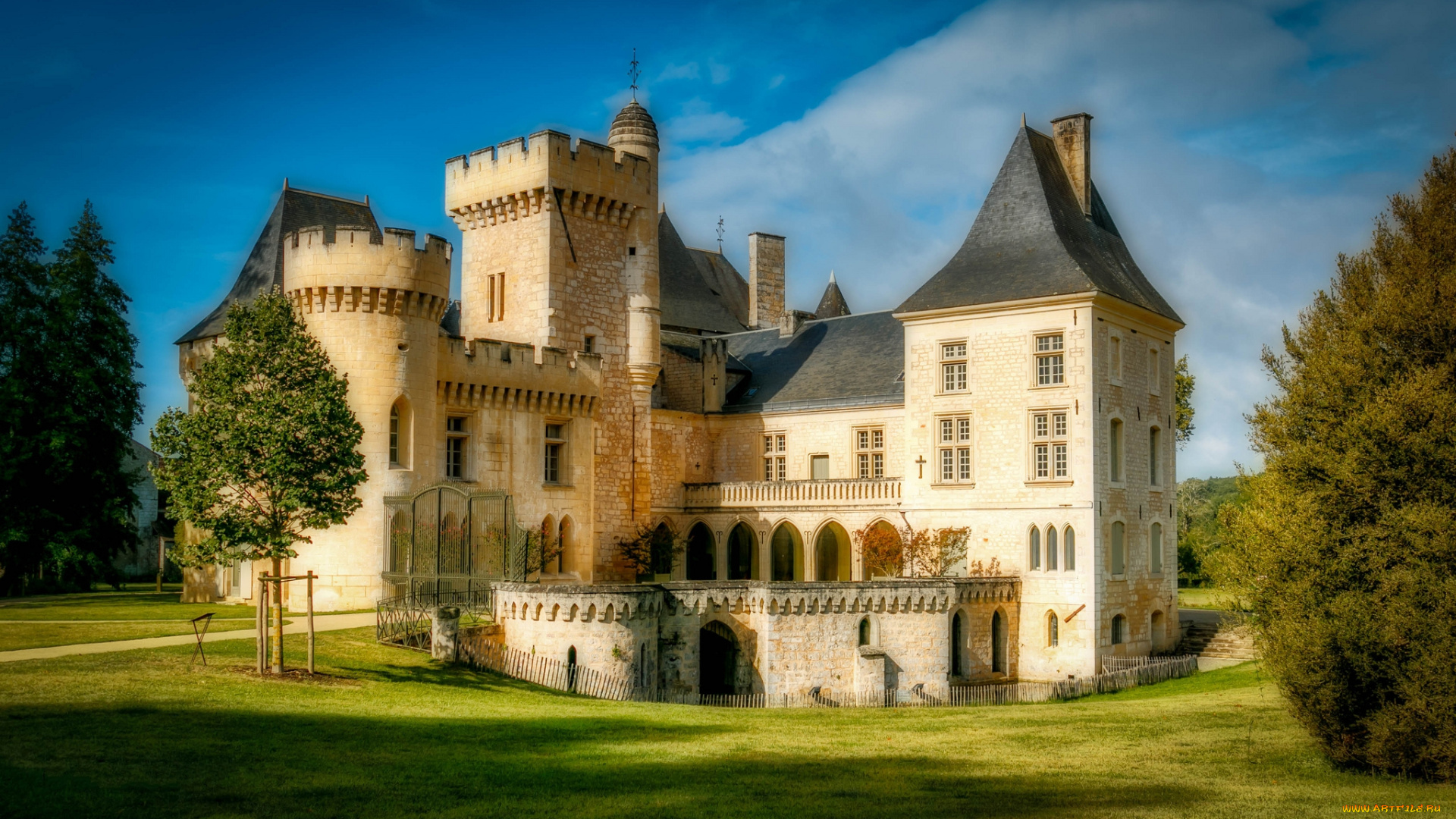 chateau, campagne, города, замки, франции, простор