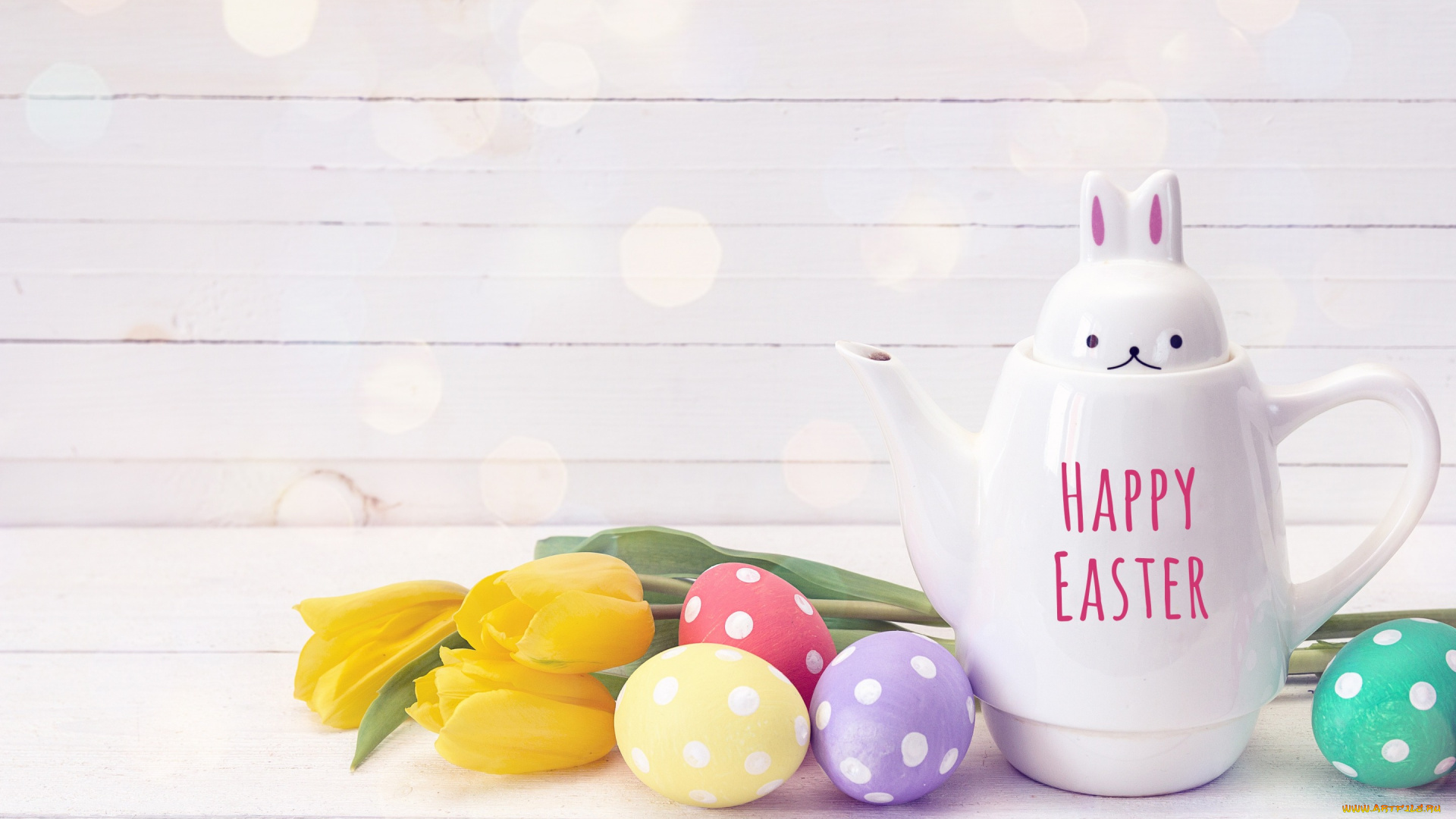 праздничные, пасха, весна, decoration, wood, тюльпаны, easter, tulips, eggs, яйца, крашеные, flowers, spring, happy, цветы