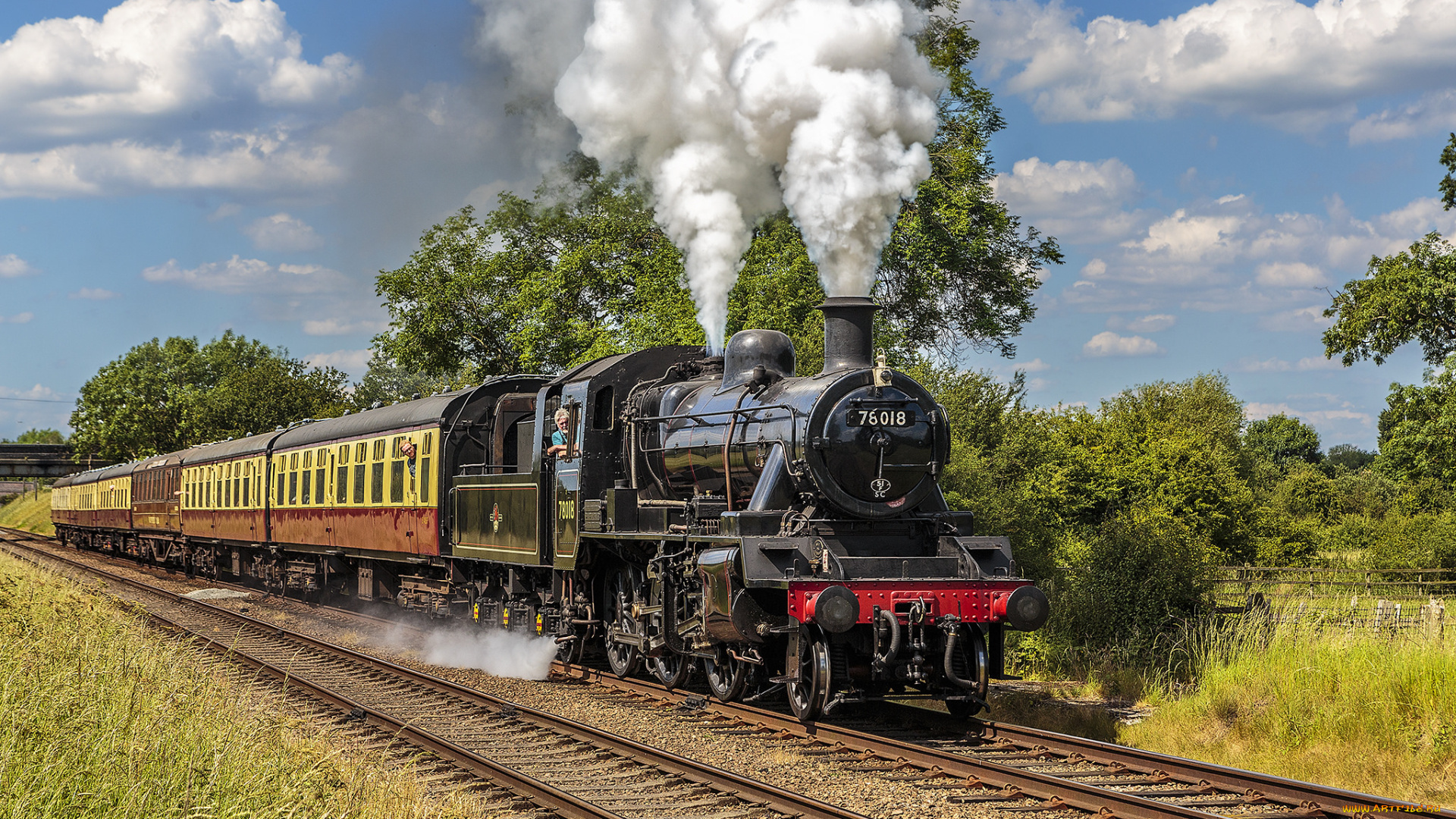 техника, паровозы, локомотив, состав