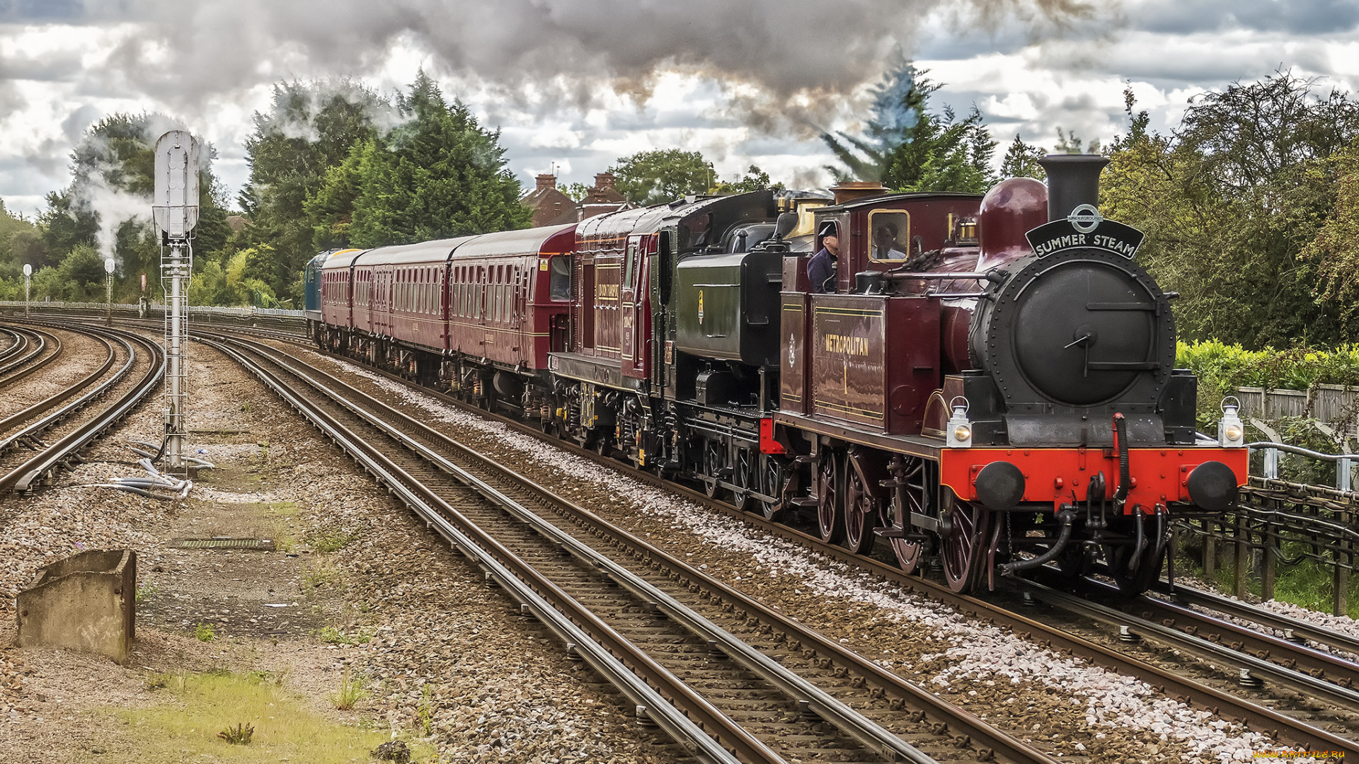 техника, паровозы, локомотив, состав