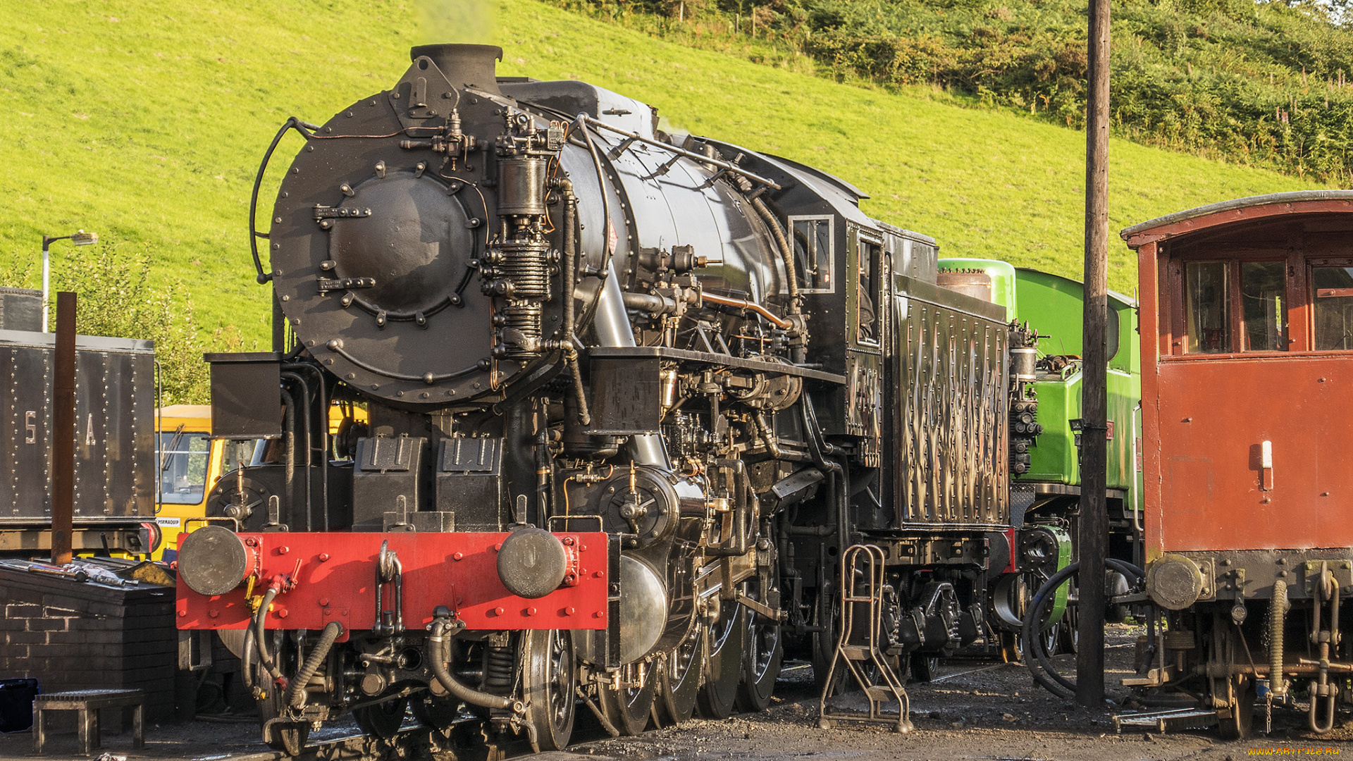 техника, паровозы, локомотив, состав