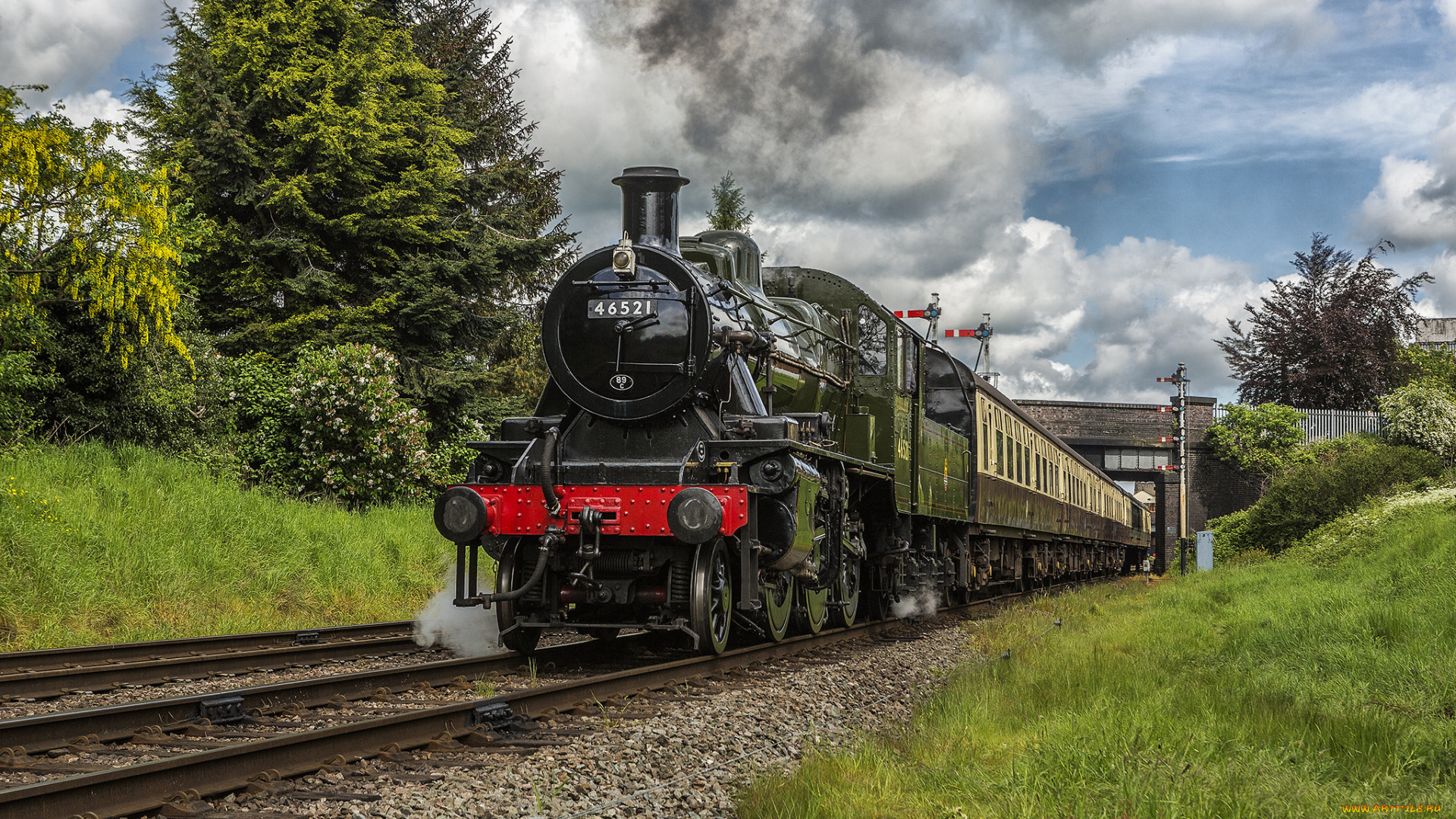 техника, паровозы, локомотив, состав