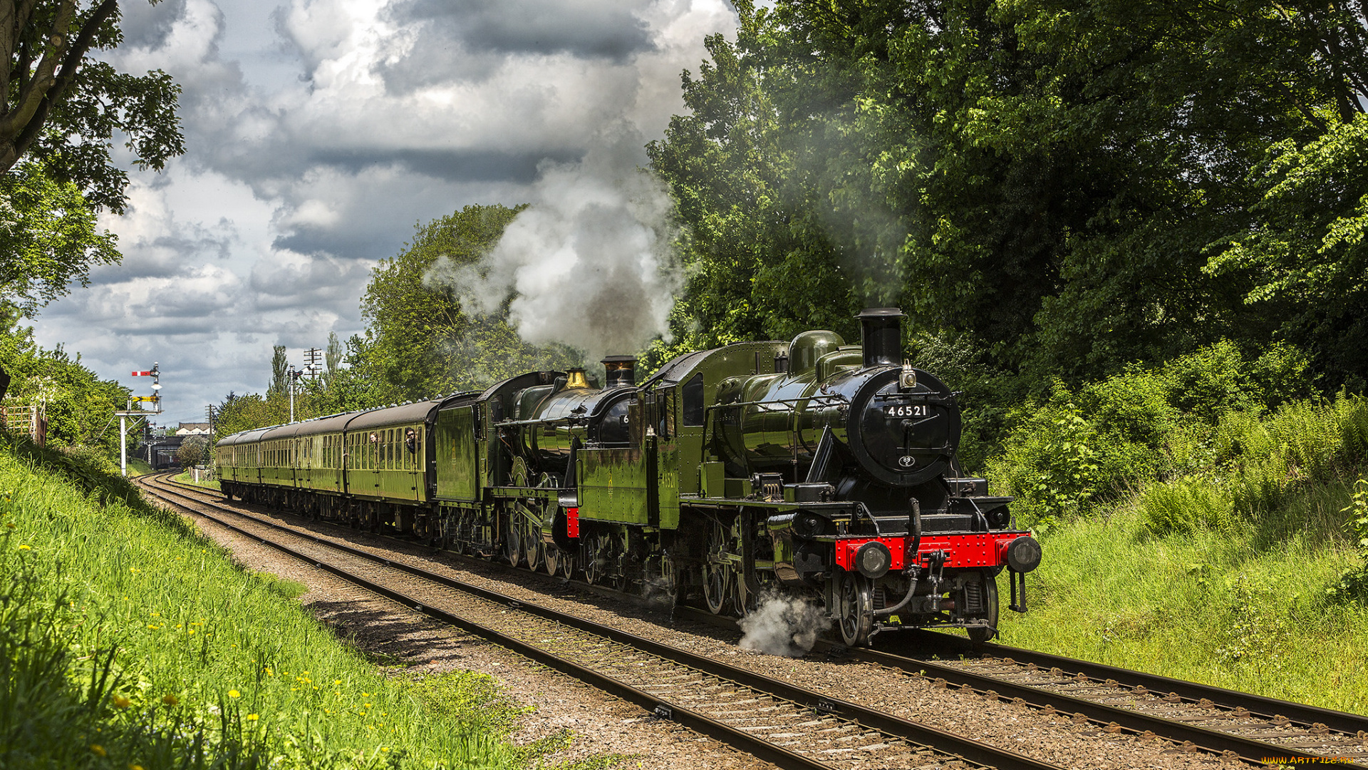 техника, паровозы, локомотив, состав