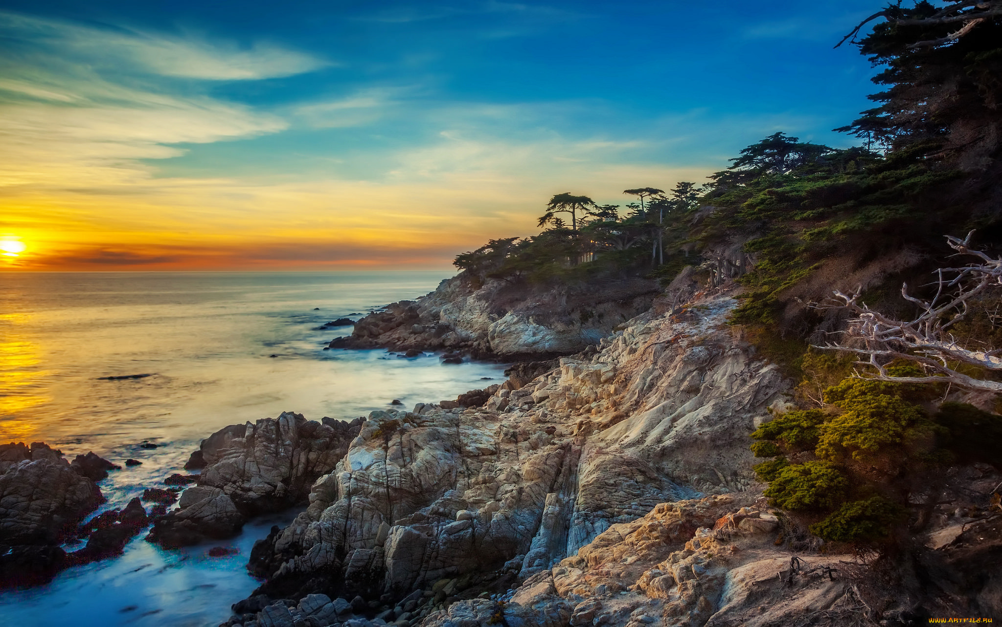 природа, побережье, простор