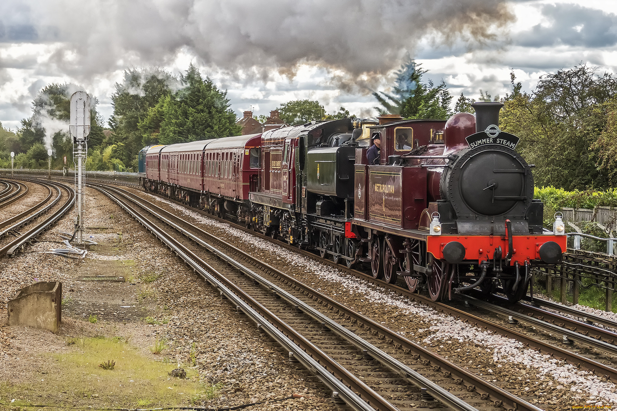 техника, паровозы, локомотив, состав