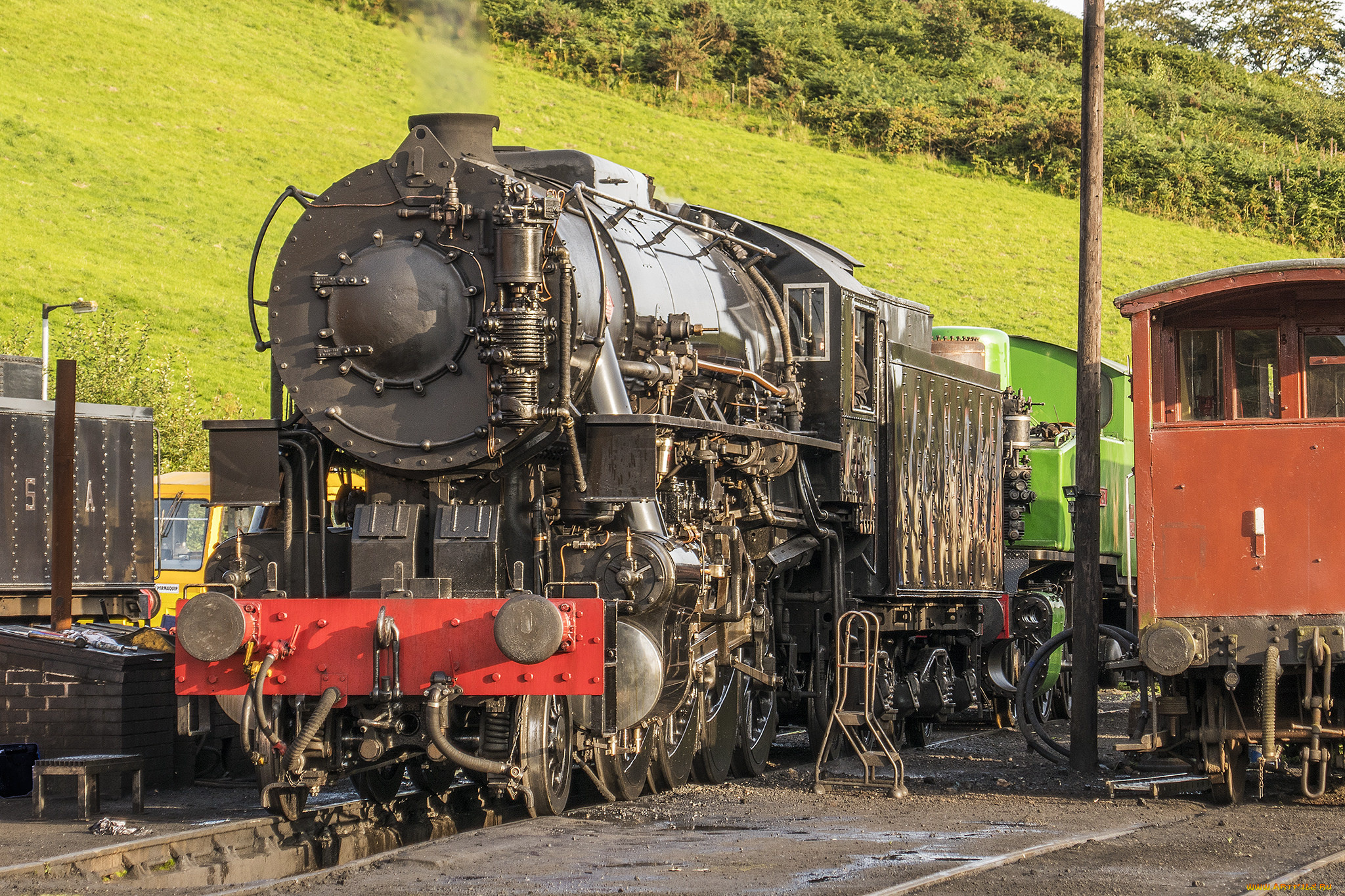 техника, паровозы, локомотив, состав