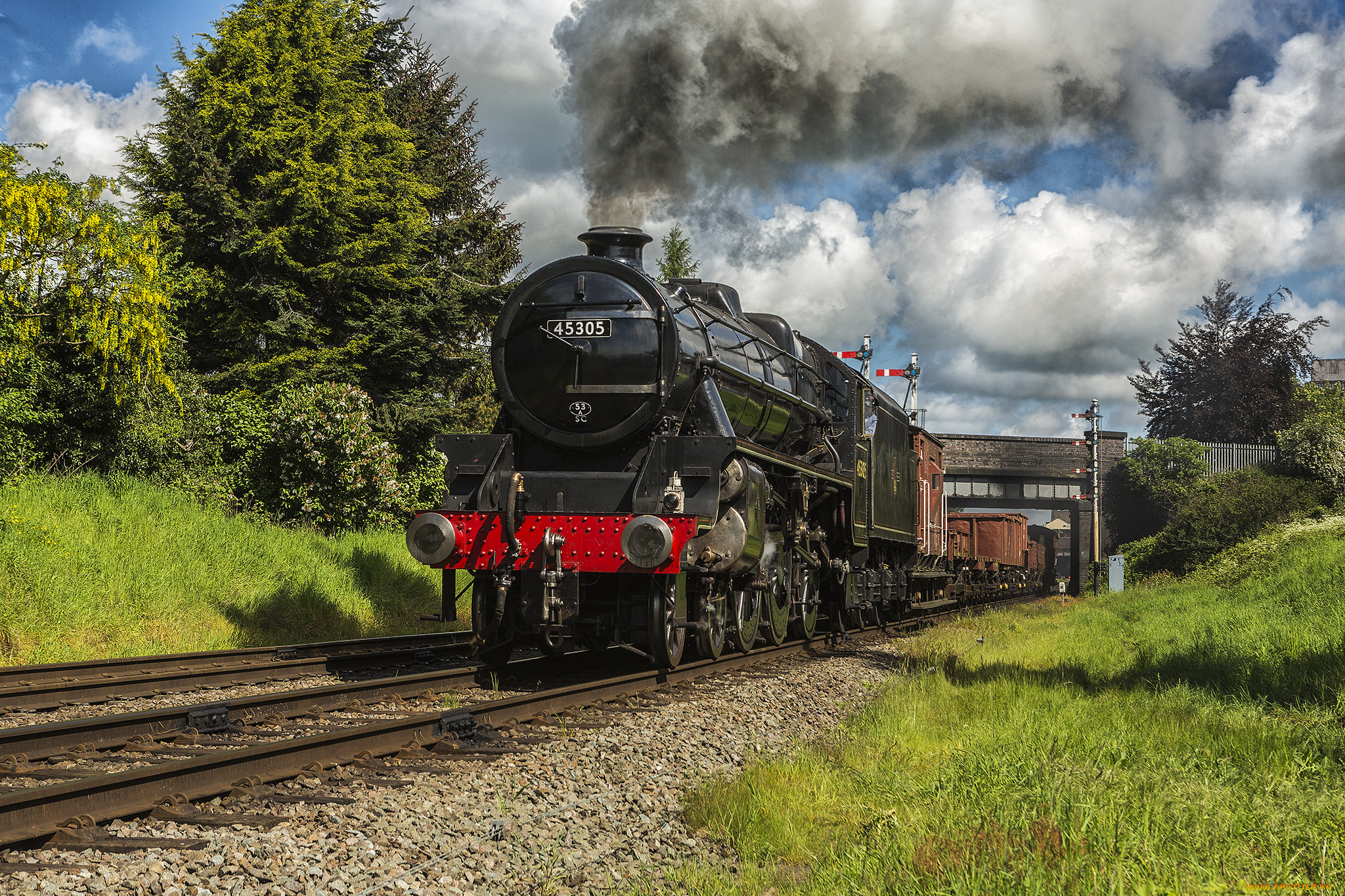 техника, паровозы, локомотив, состав