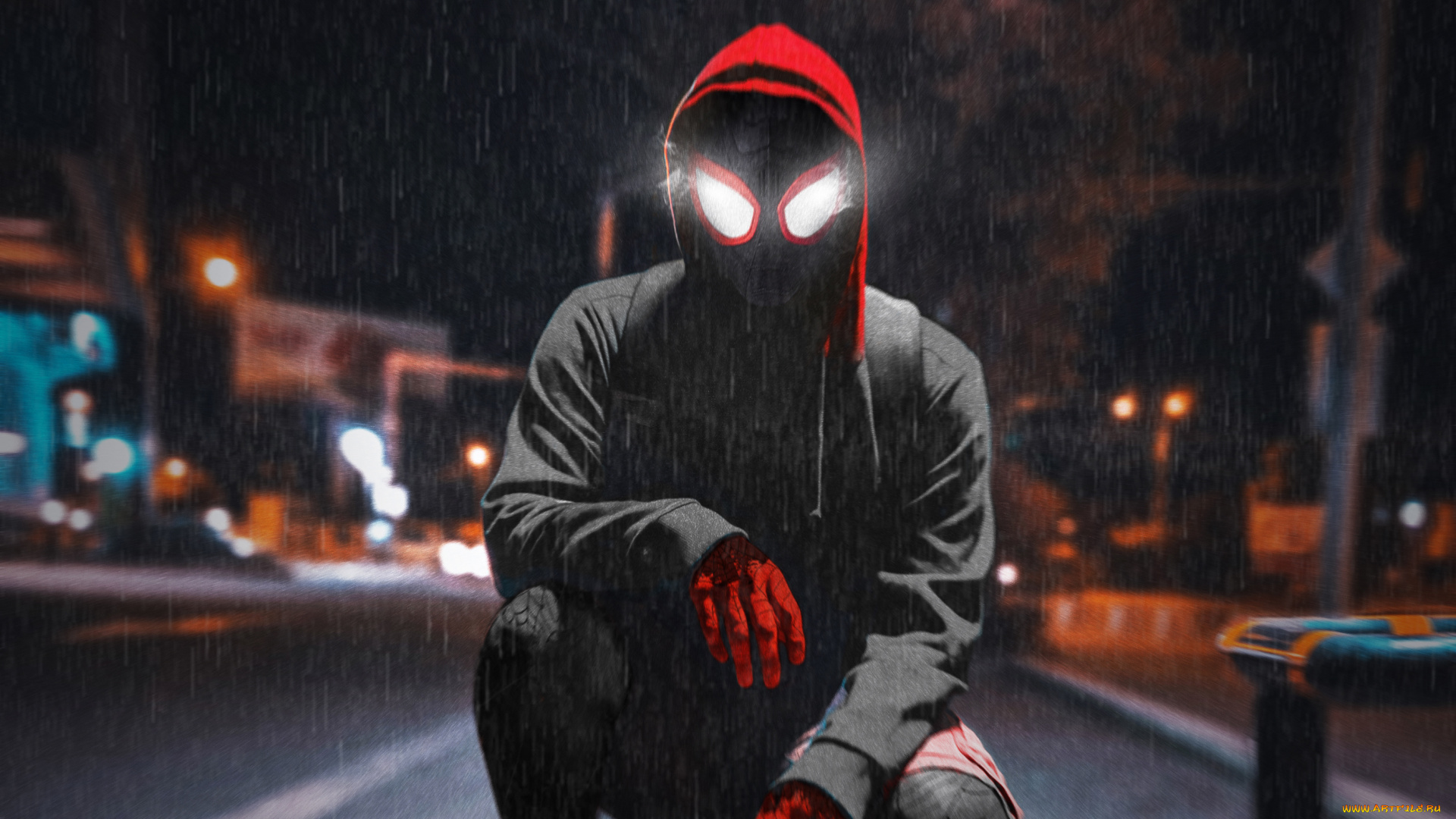 spider-man, , into, the, spider-verse, рисованное, комиксы, человек-паук, через, вселенные, постер, мультфильм