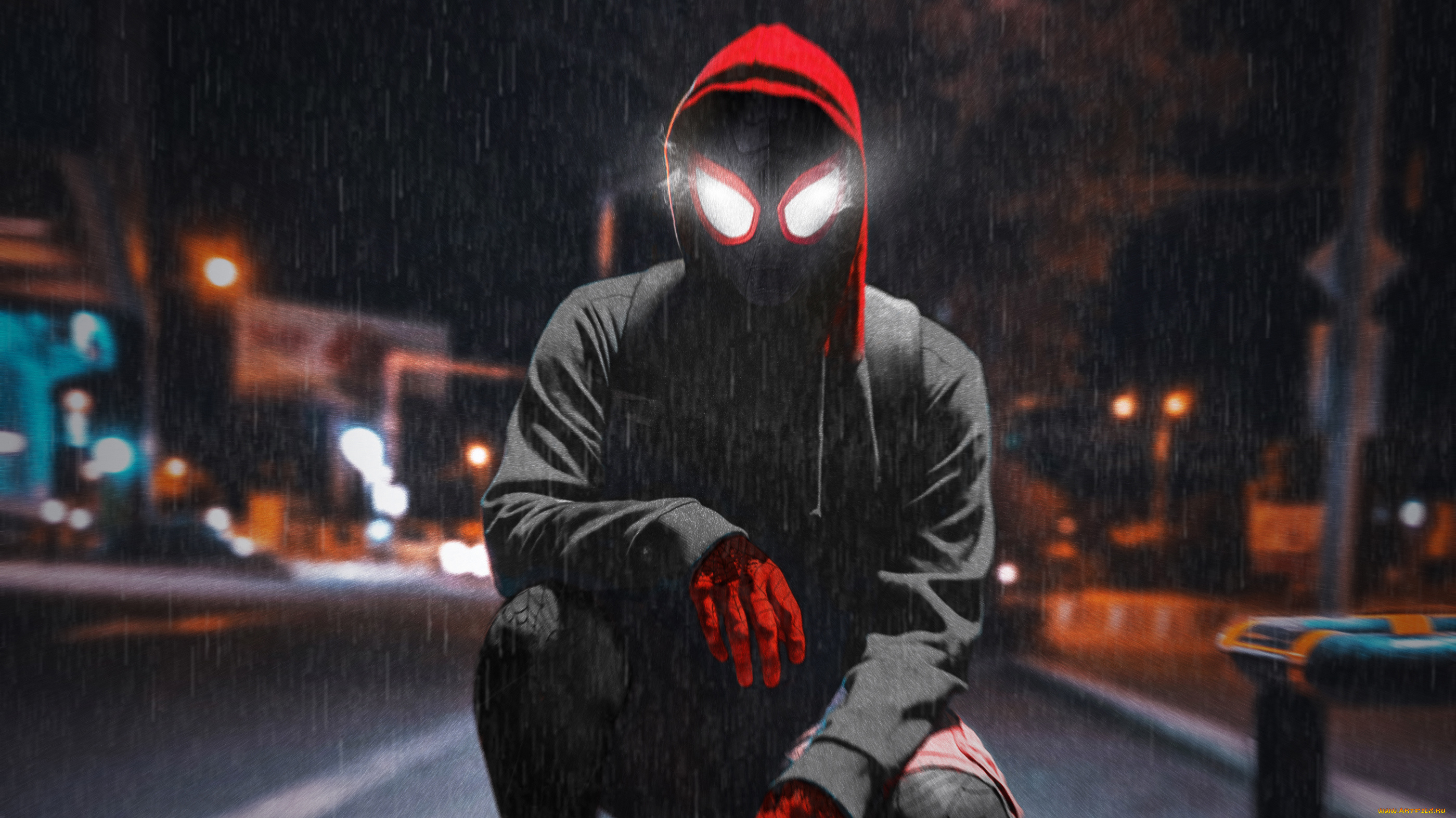 spider-man, , into, the, spider-verse, рисованное, комиксы, человек-паук, через, вселенные, постер, мультфильм