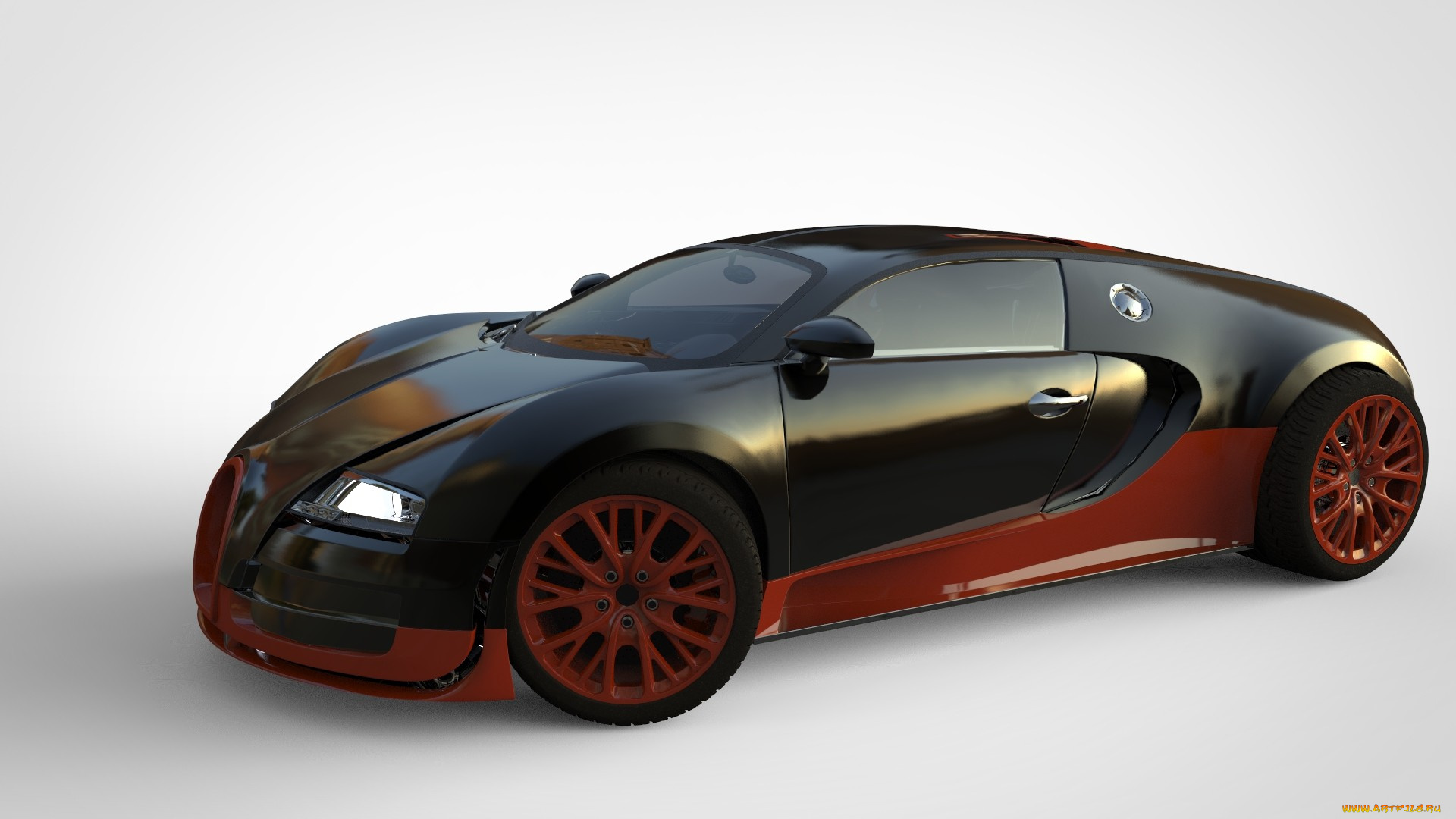 автомобили, 3д, bugatti, veyron, темный