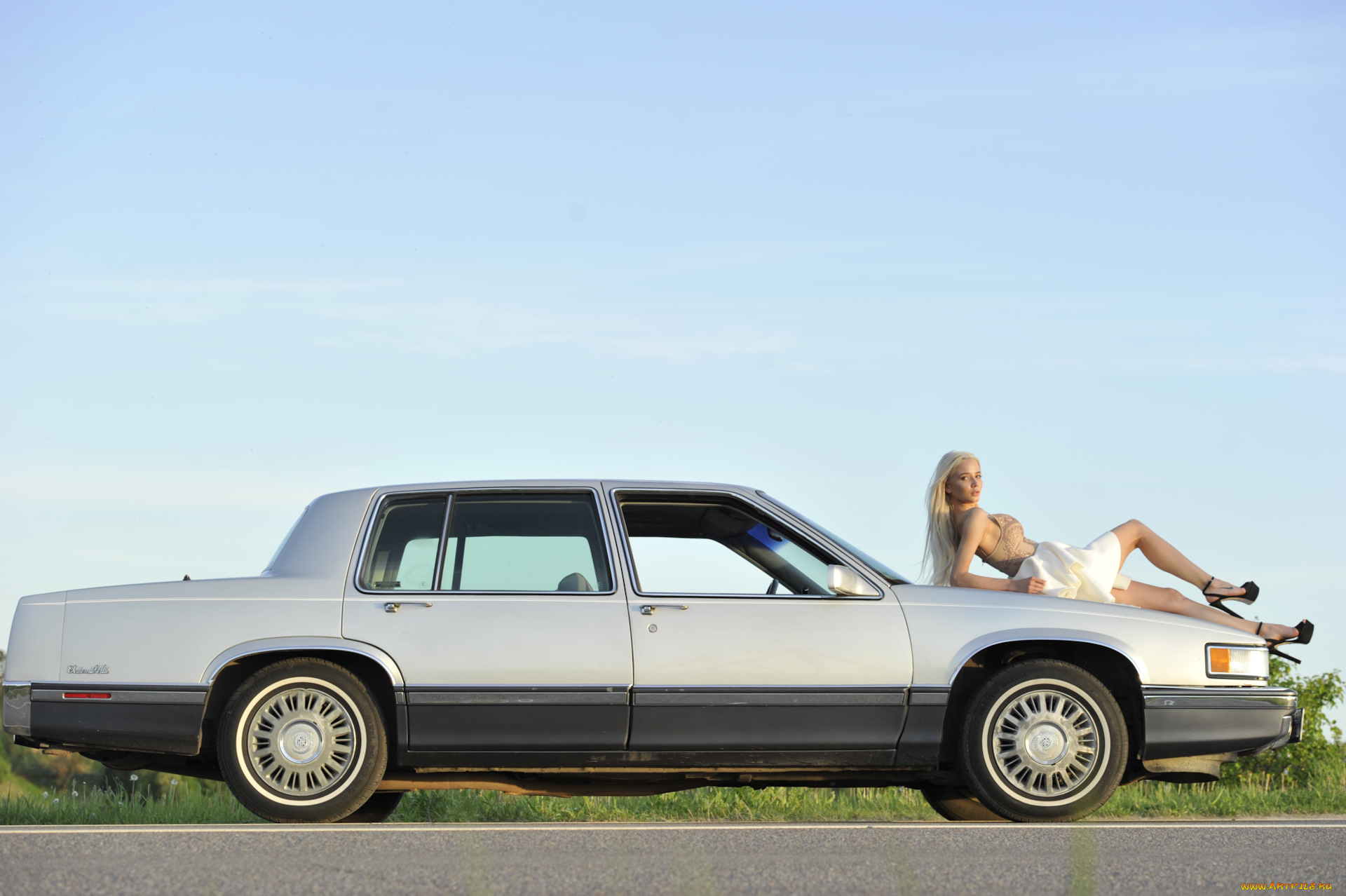 автомобили, -авто, с, девушками, cadillac, de, ville