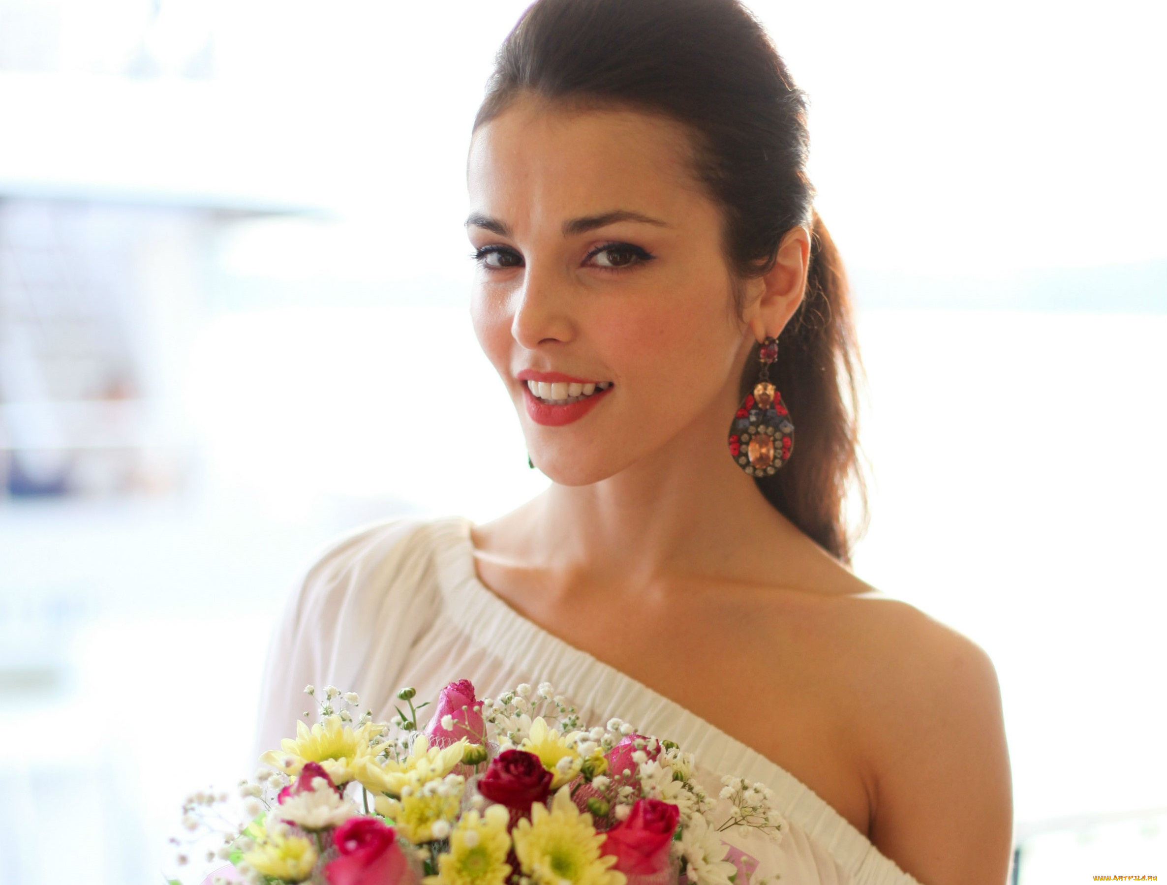 музыка, сати, казанова, певица, лицо, серьги, букет