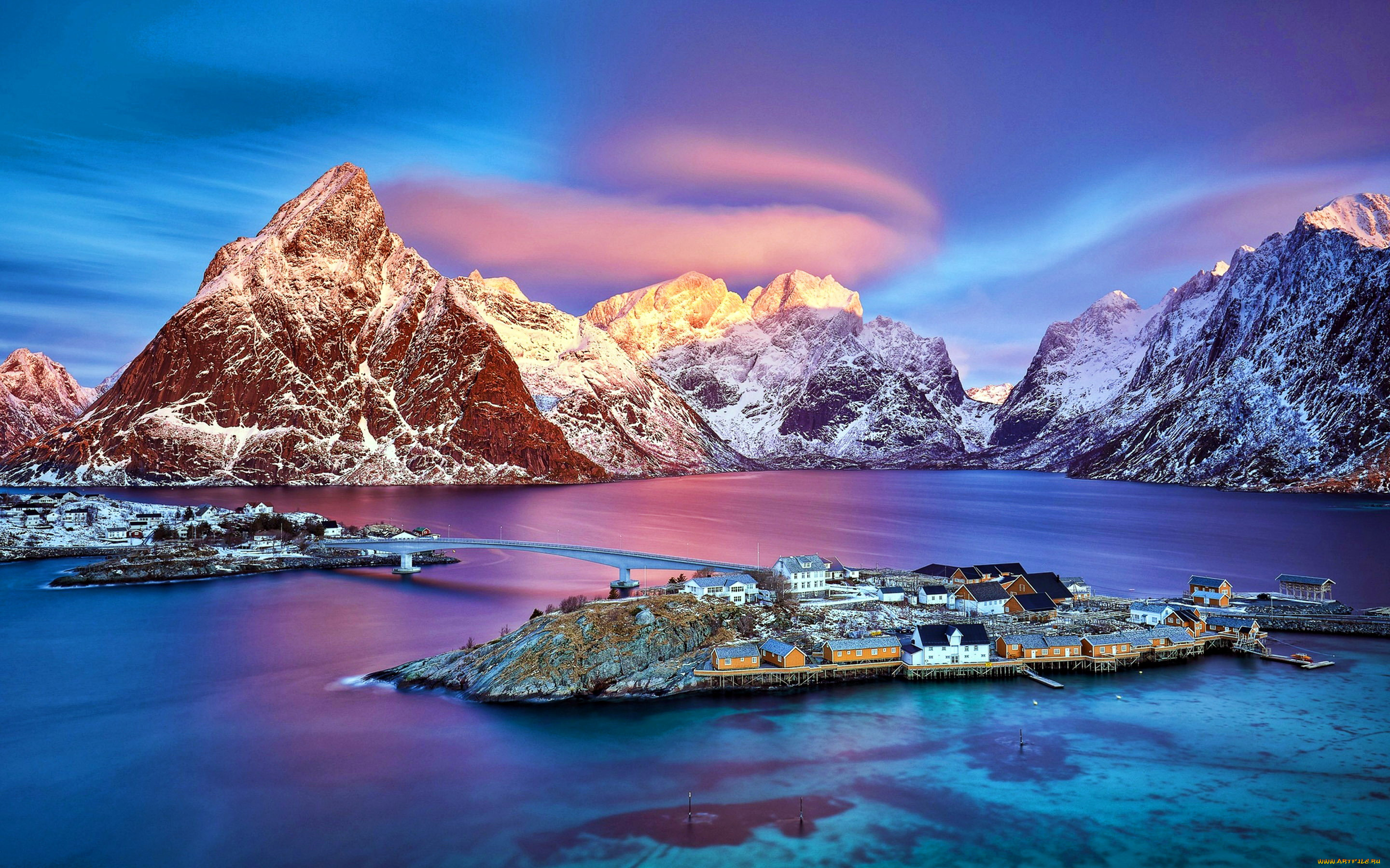 города, -, панорамы, горы, залив, острова, мост