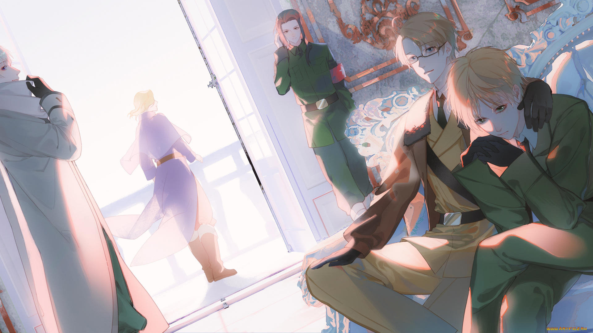 аниме, hetalia, , axis, powers, хеталия, и, страны, оси