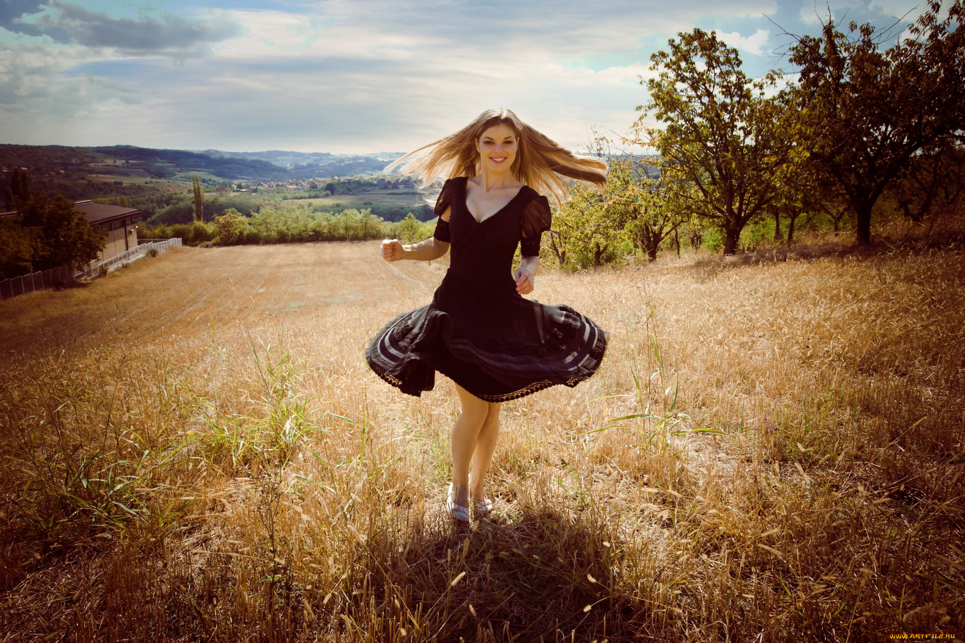 девушки, -, блондинки, , светловолосые, луг, блондинка