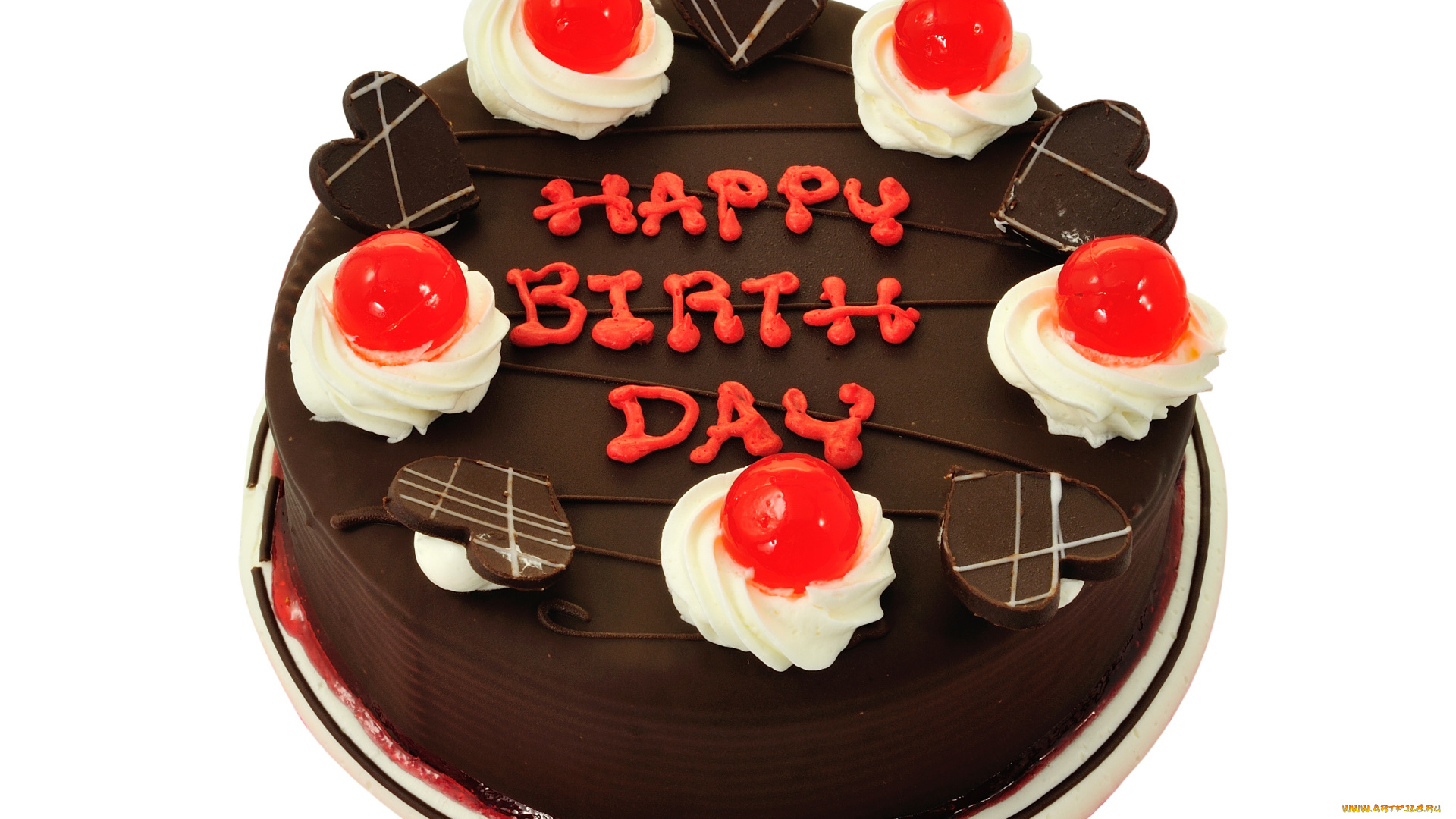 праздничные, день, рождения, торт, шоколадный