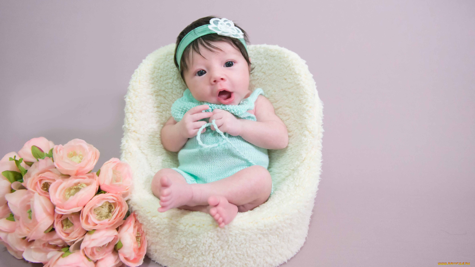 разное, дети, девочка, кресло, цветы