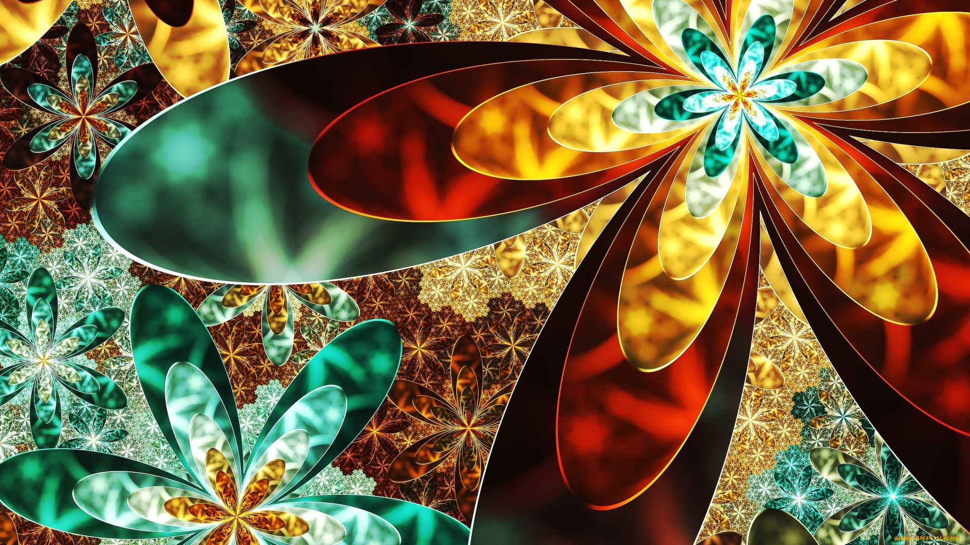 3д, графика, цветы, , flowers, цветы