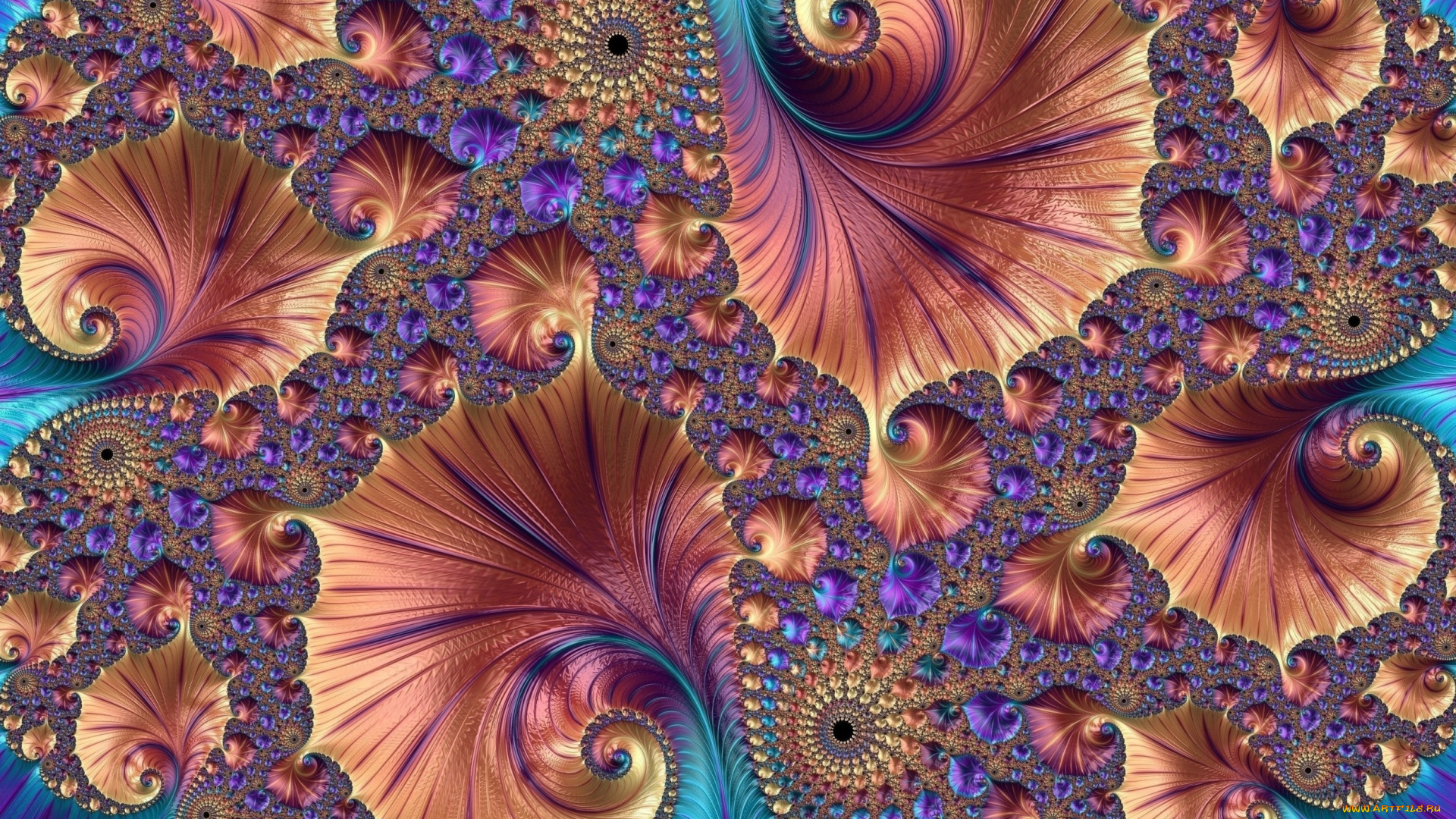 3д, графика, фракталы, , fractal, листья, спирали