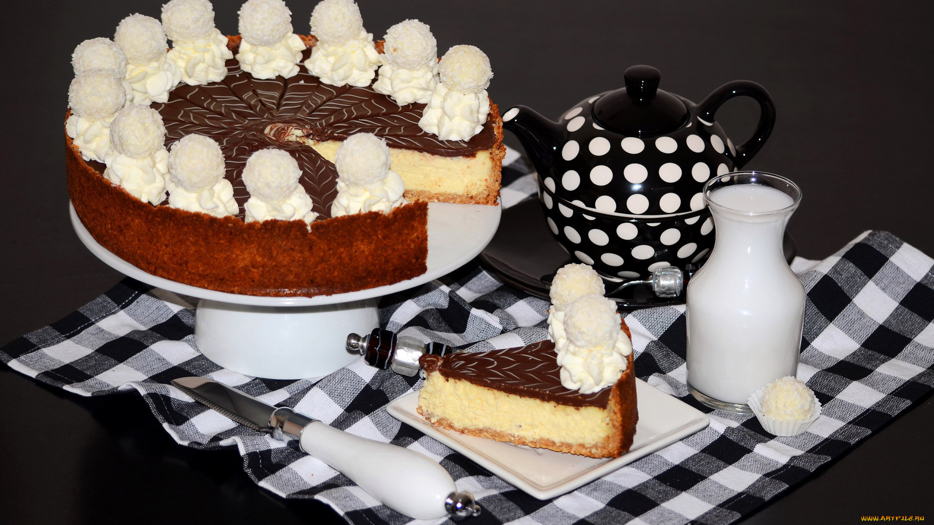 еда, торты, молоко, торт, чизкейк