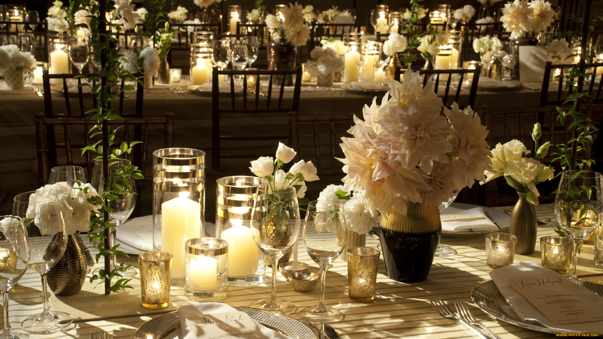 интерьер, декор, , отделка, , сервировка, свечи, букеты, приборы