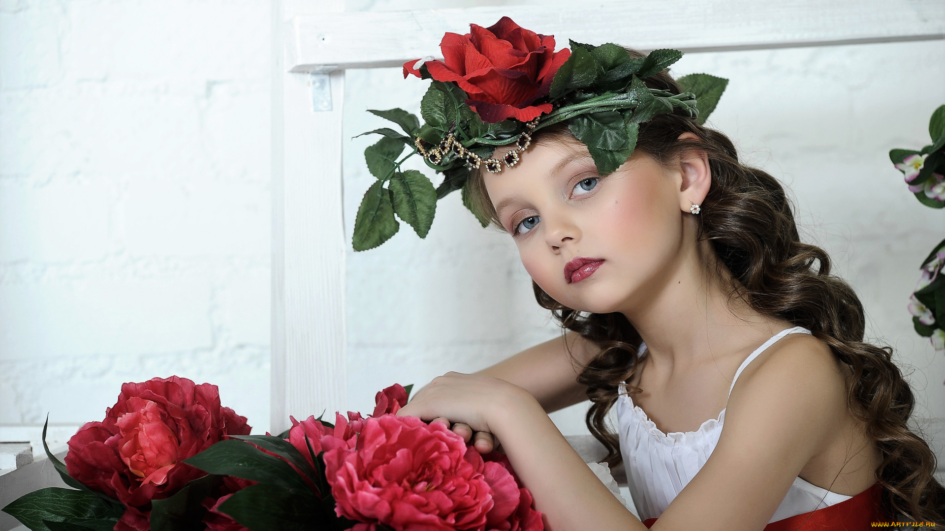 разное, дети, девочка, цветы, венок