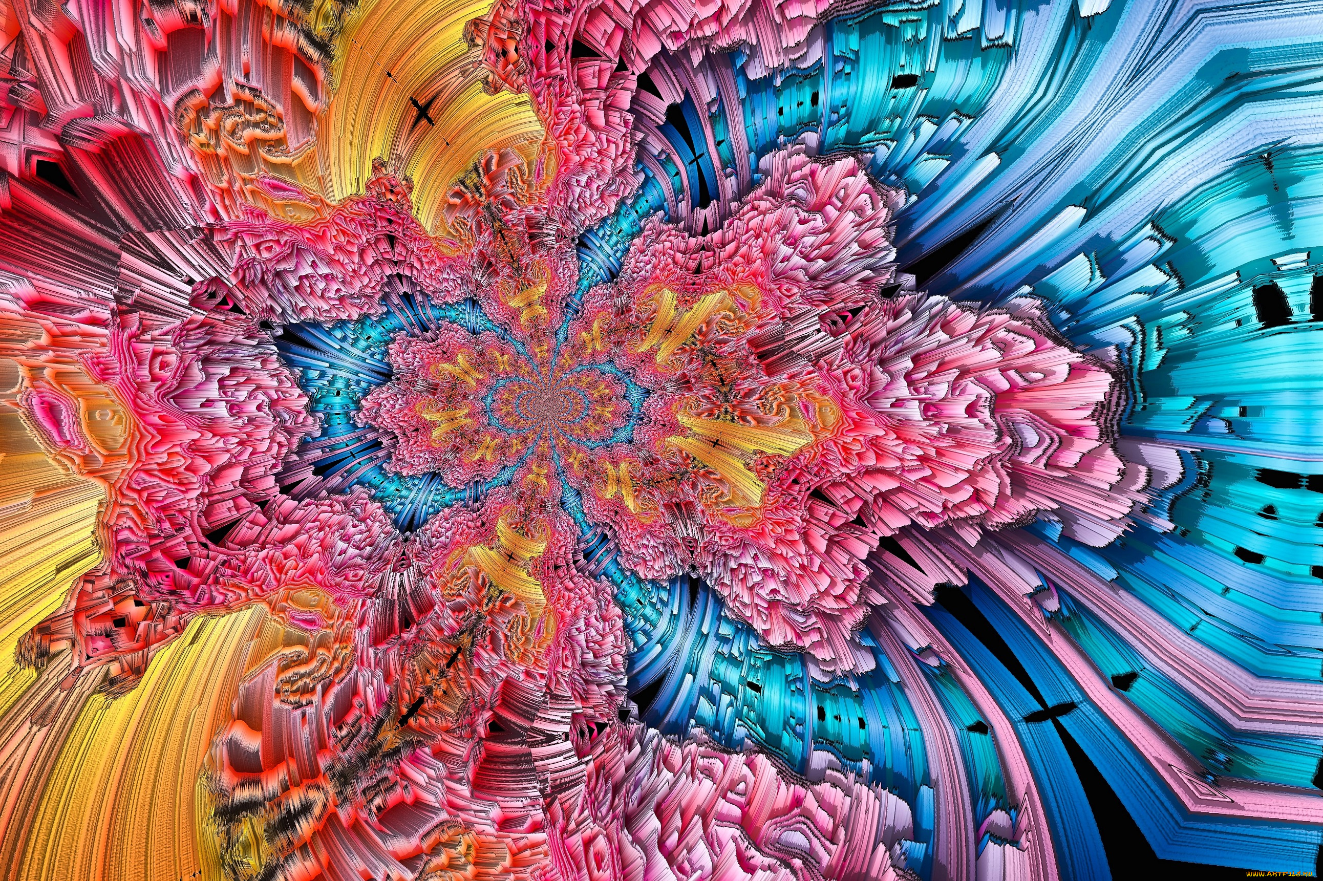 3д, графика, абстракция, , abstract, кристаллы, цвета