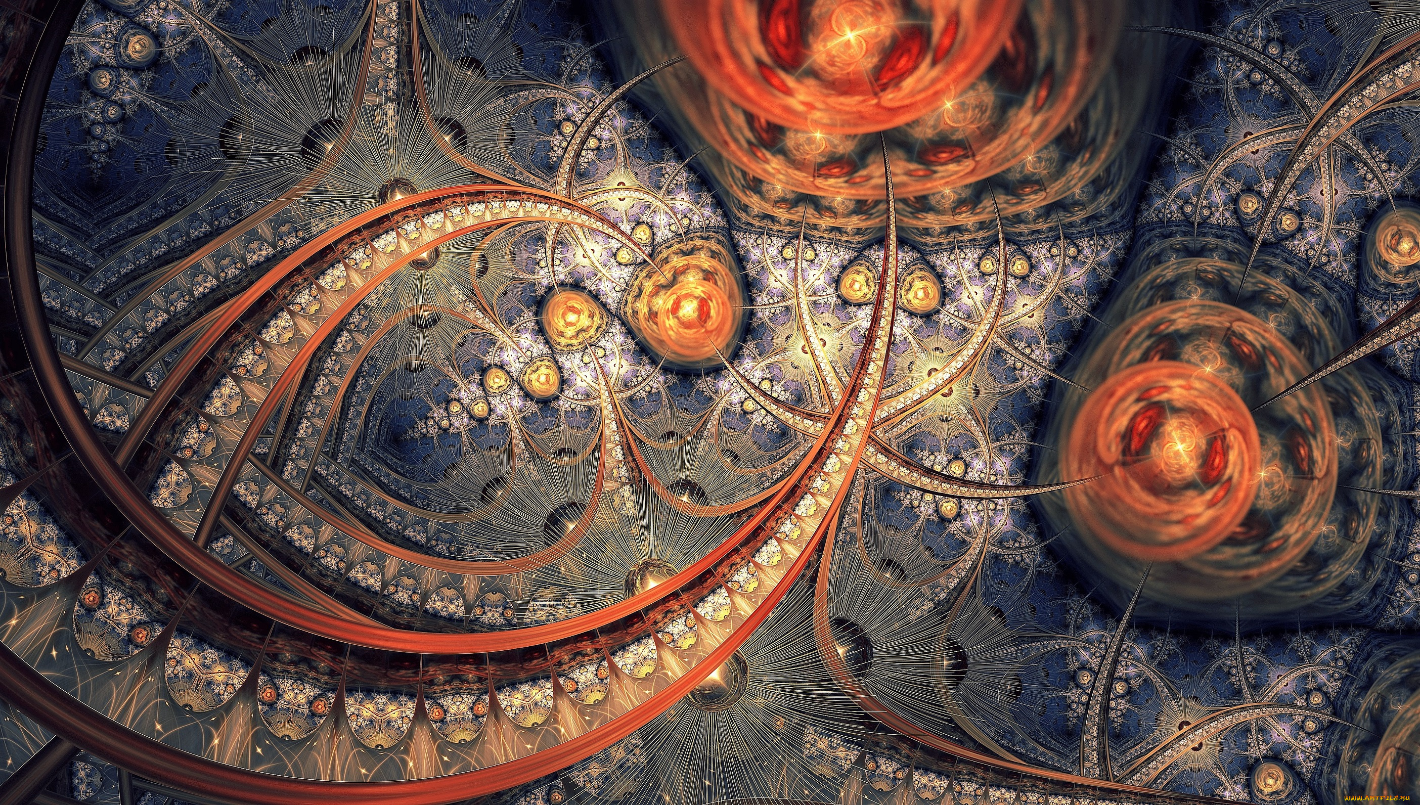 3д, графика, абстракция, , abstract, круги, линии, узор