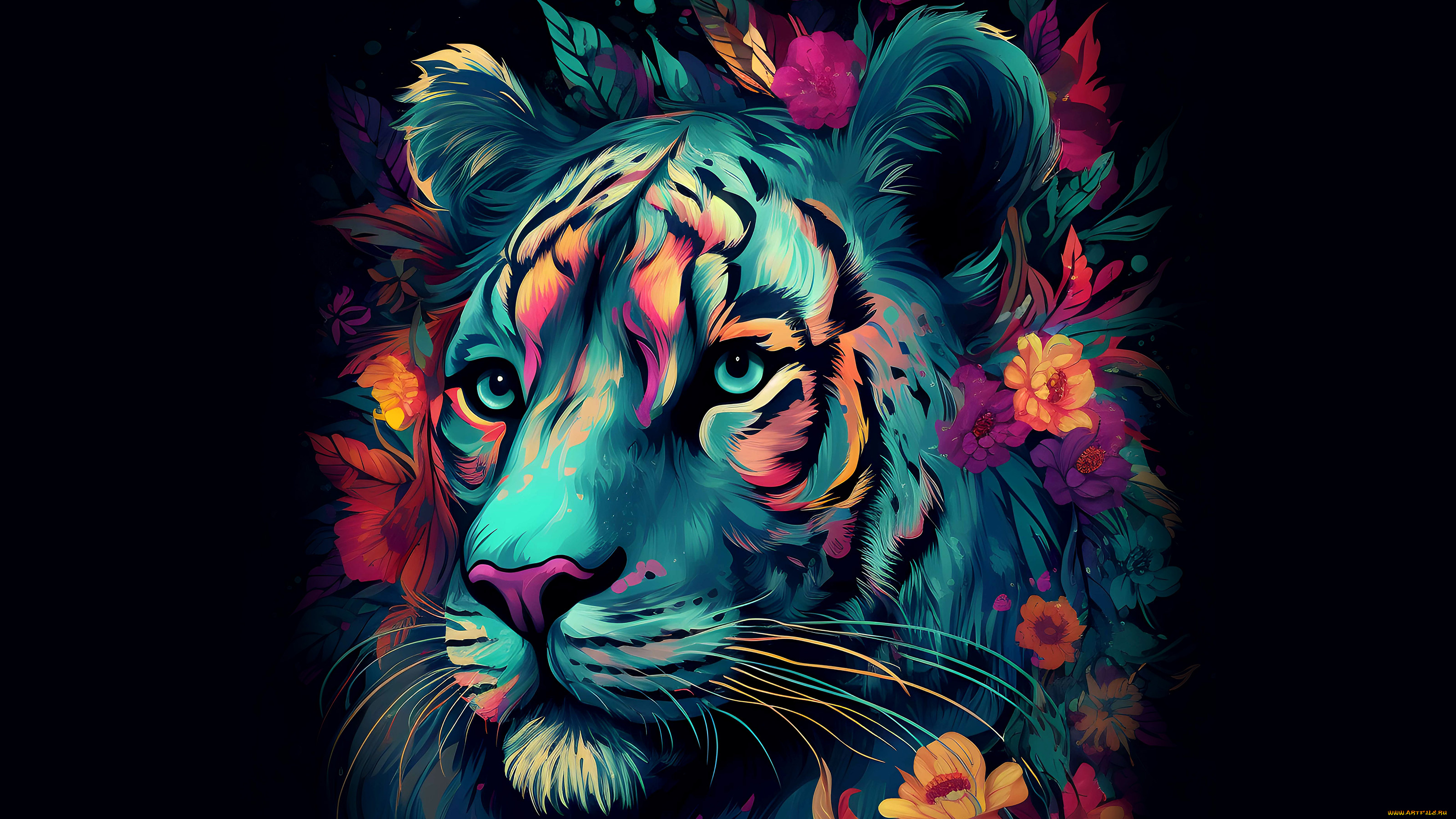 рисованное, животные, , тигры, нейросети, тигр