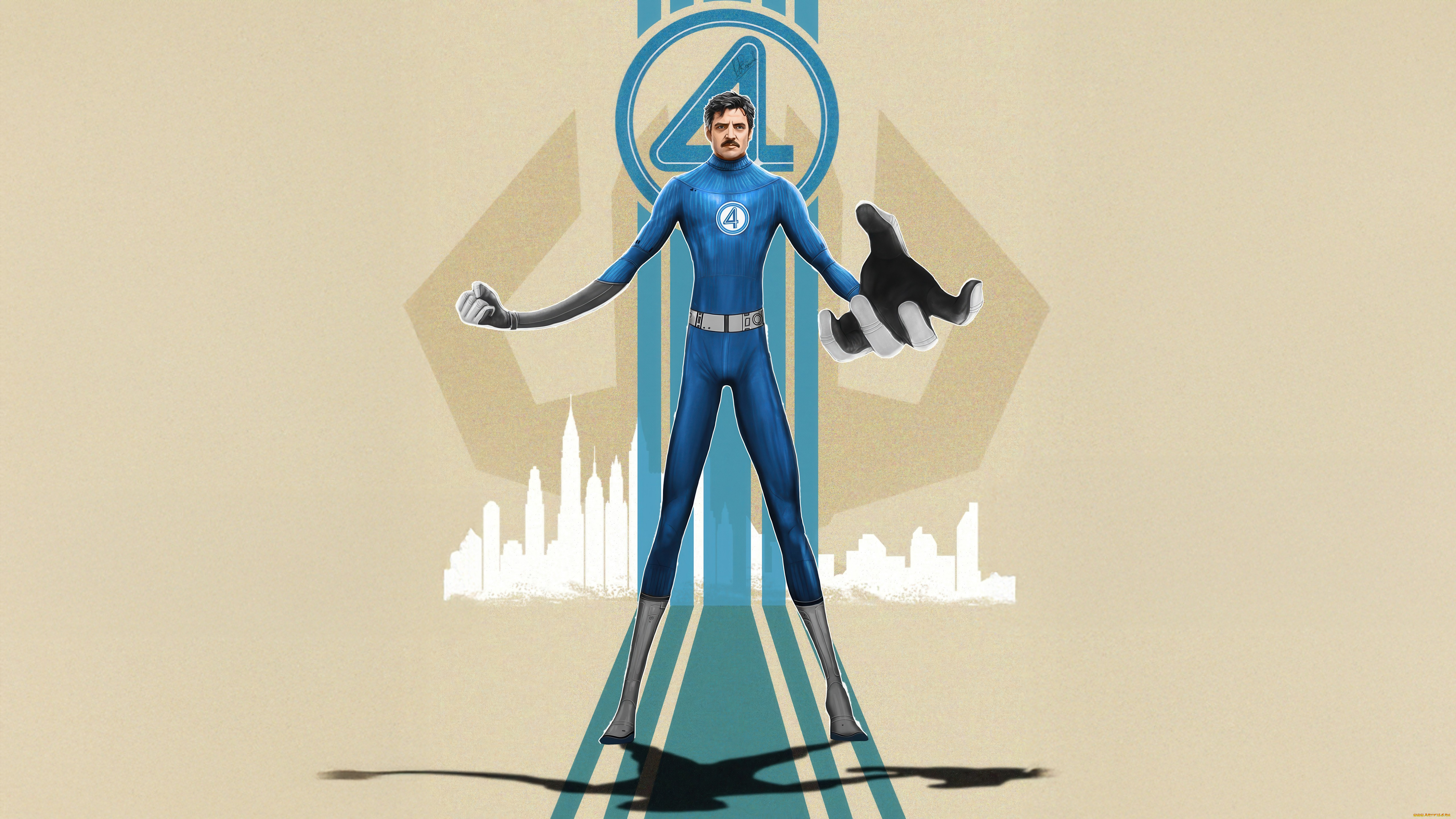 рисованное, кино, , мультфильмы, the, fantastic, four, first, steps, flexible, hero, mister, педро, паскаль, pedro, pascal