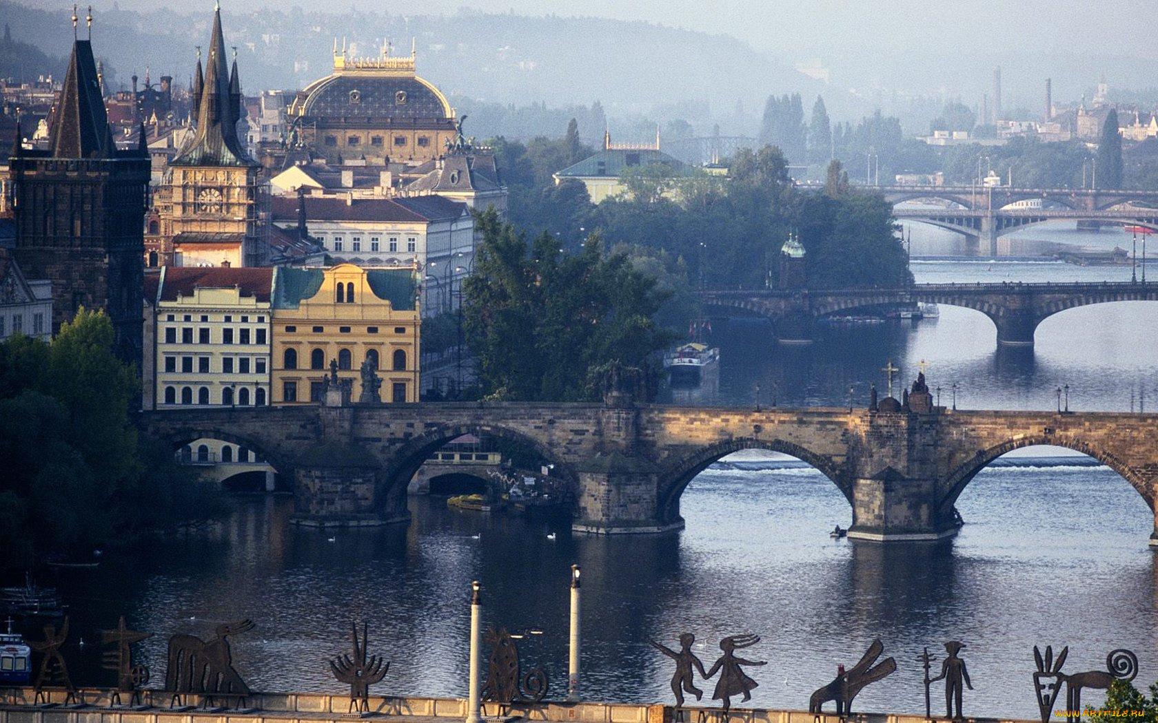 vltava, river, prague, города, прага, Чехия