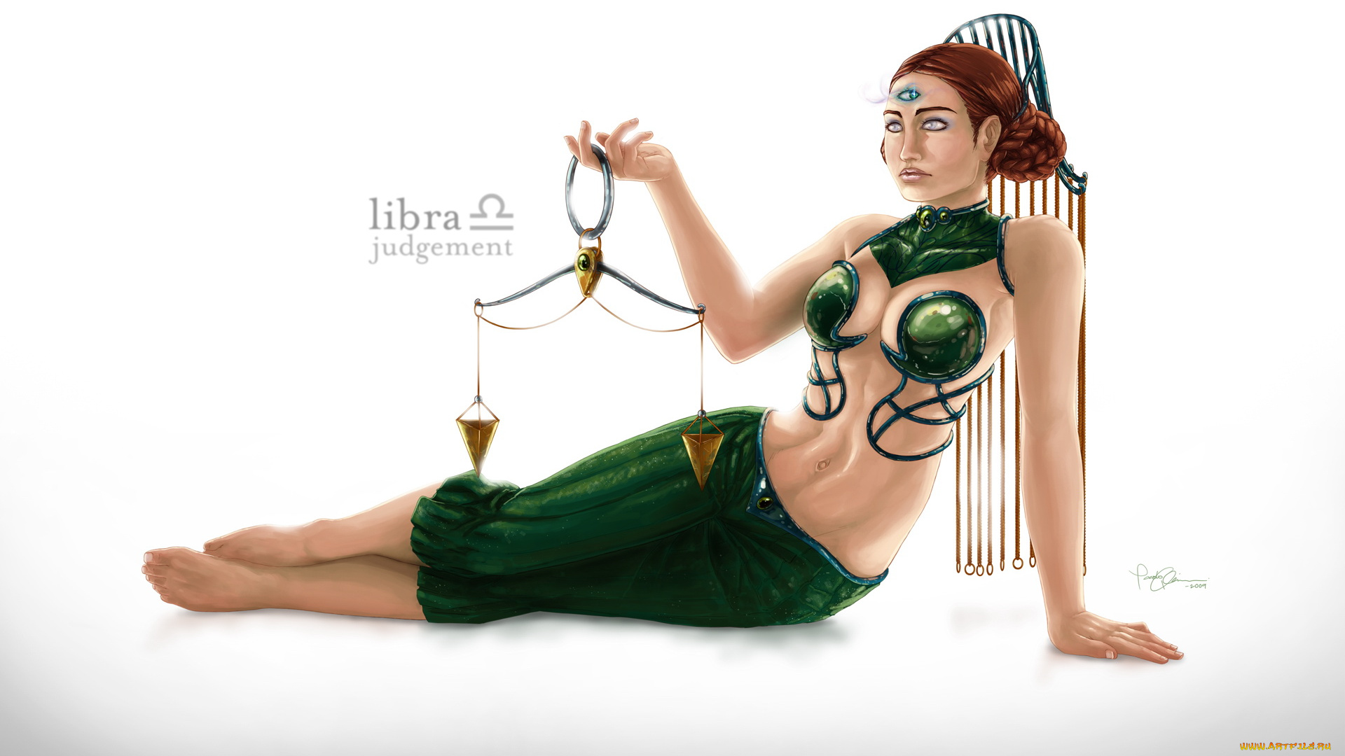 фэнтези, существа, девушка, весы