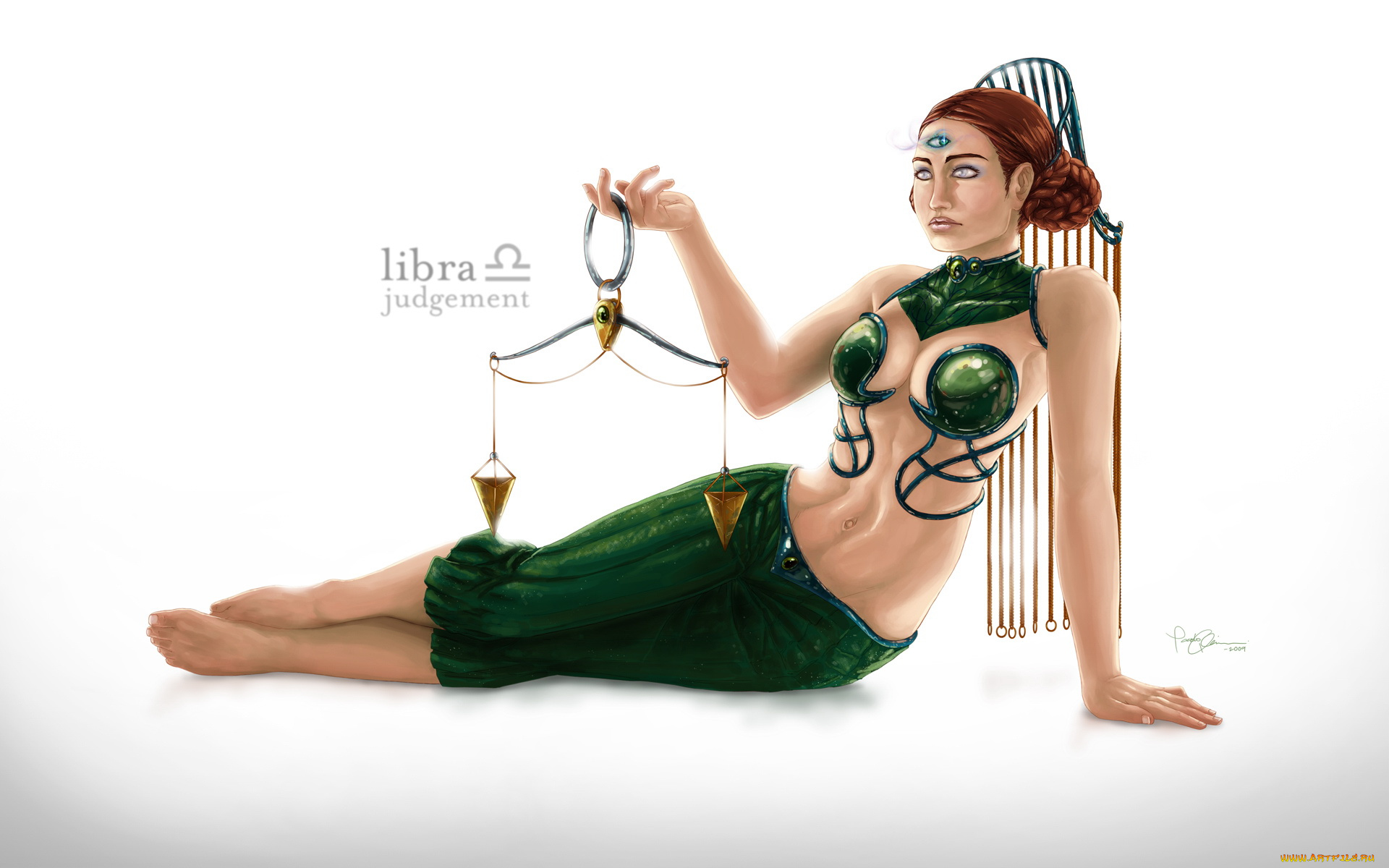 фэнтези, существа, девушка, весы
