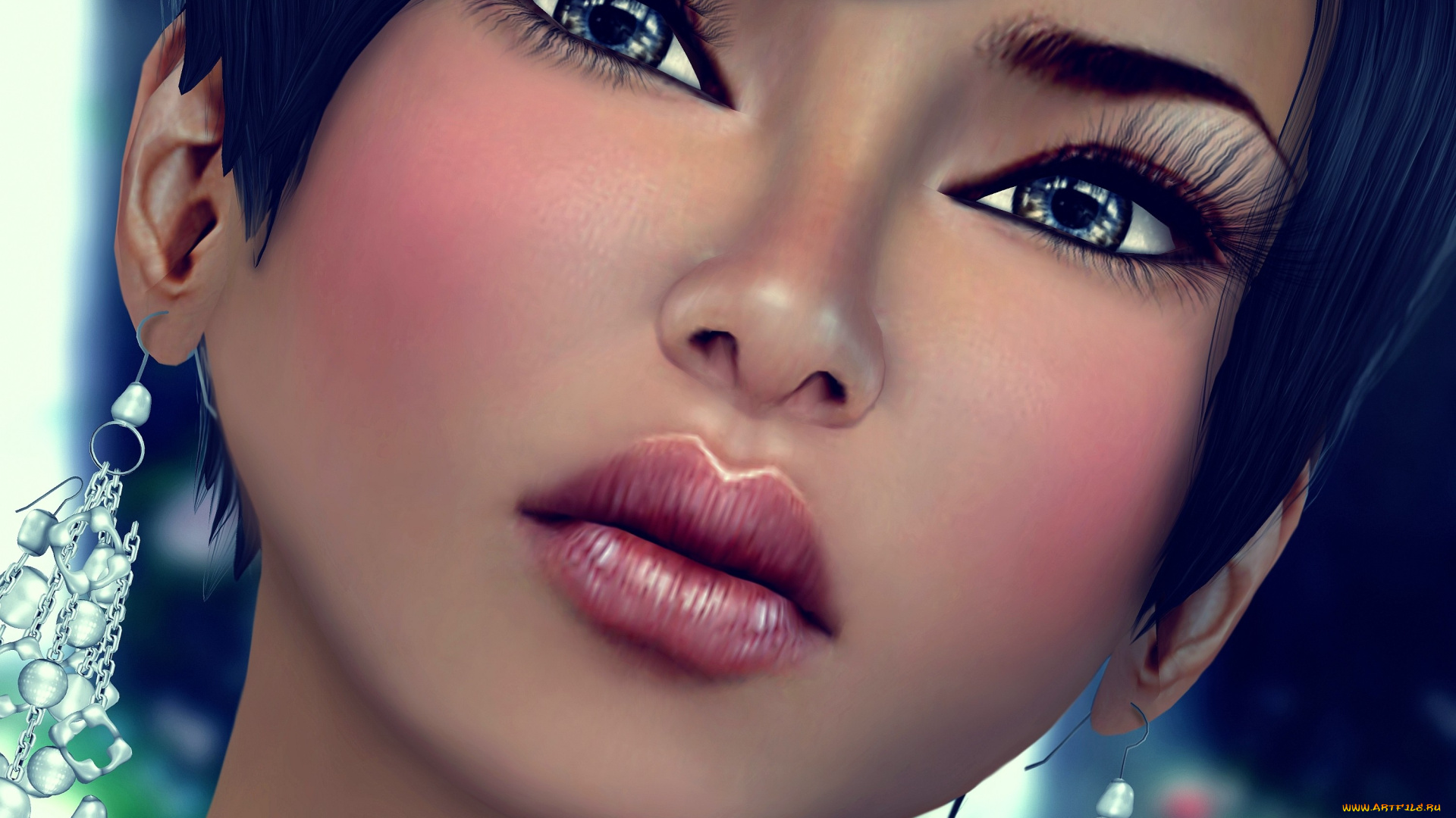 3д, графика, portraits, портрет, азиатка, лицо