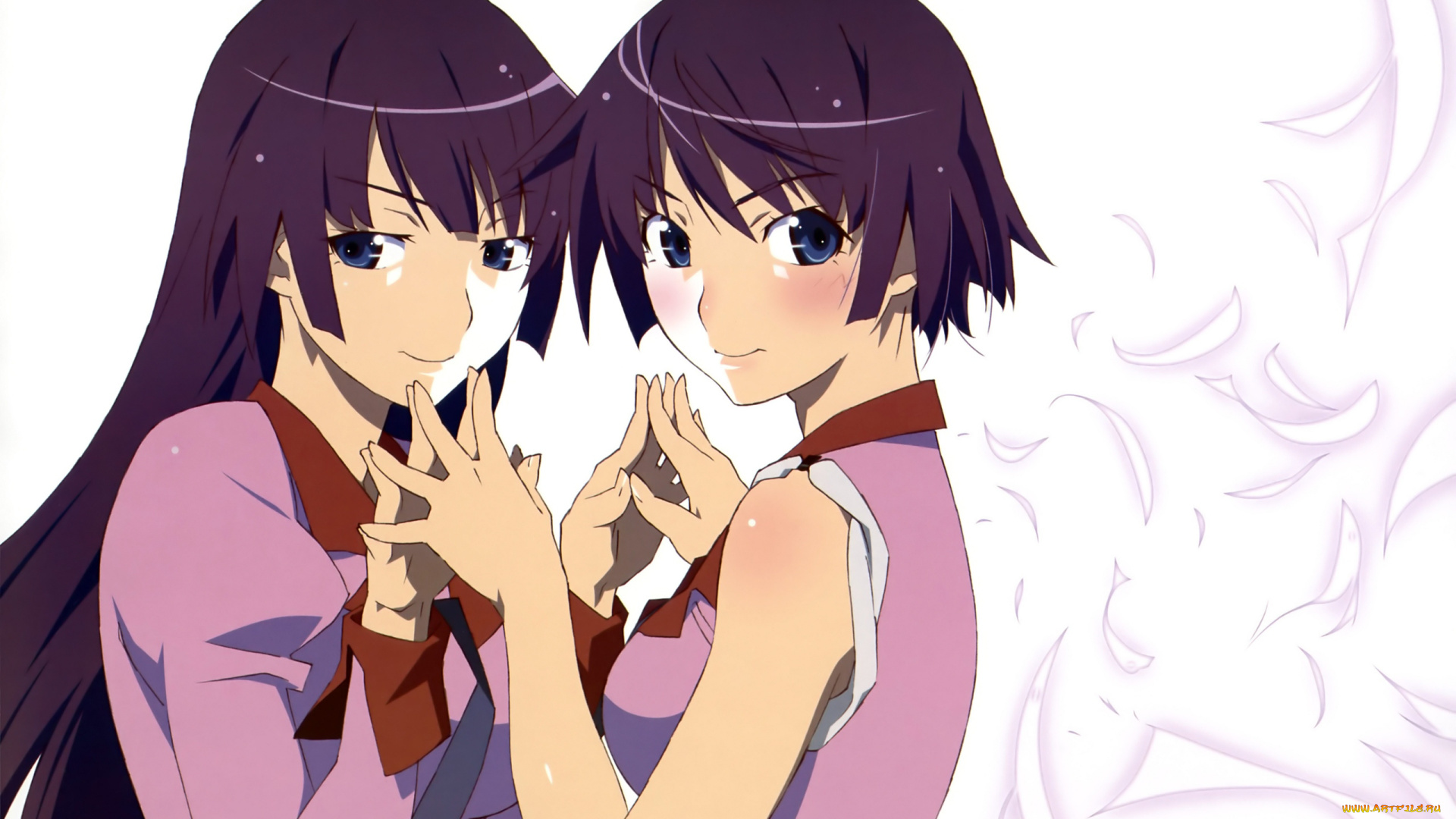 аниме, bakemonogatari, senjougahara, hitagi, девушка, форма