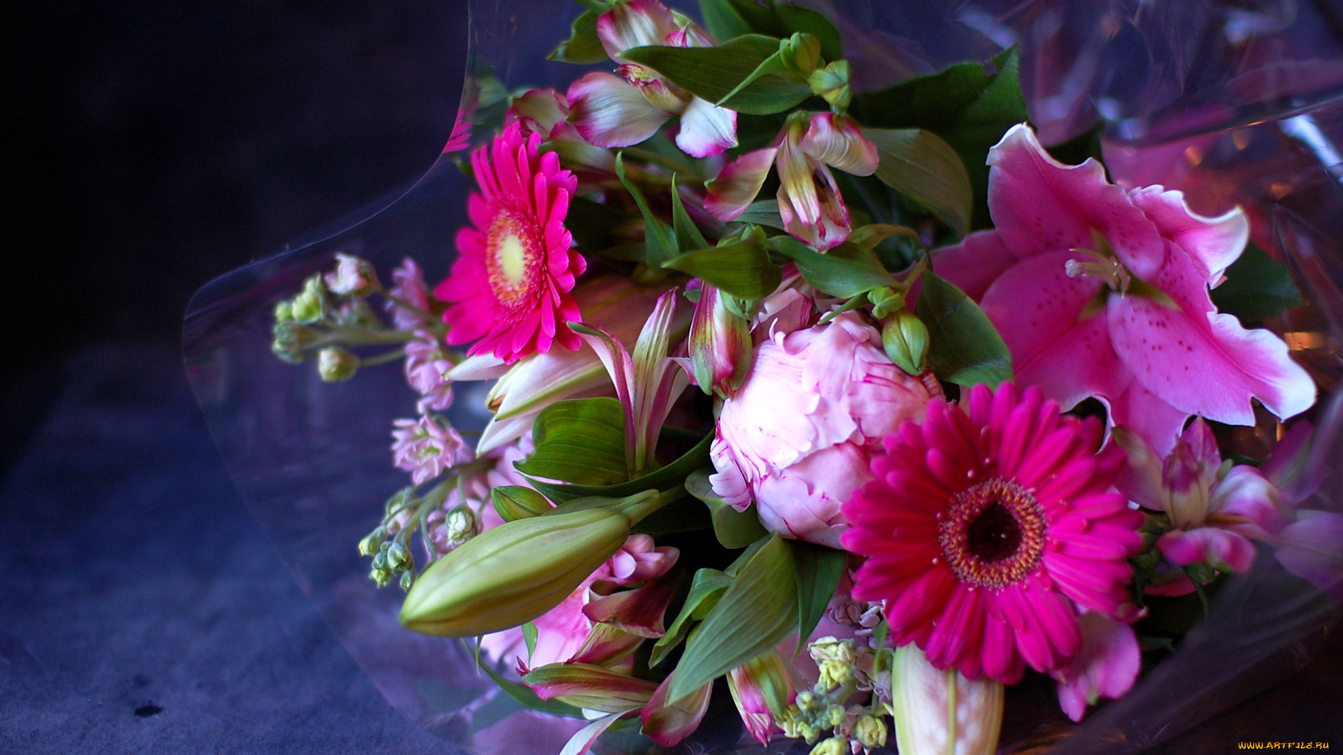 цветы, букеты, композиции, герберы, лилии, левкой, альстромерия