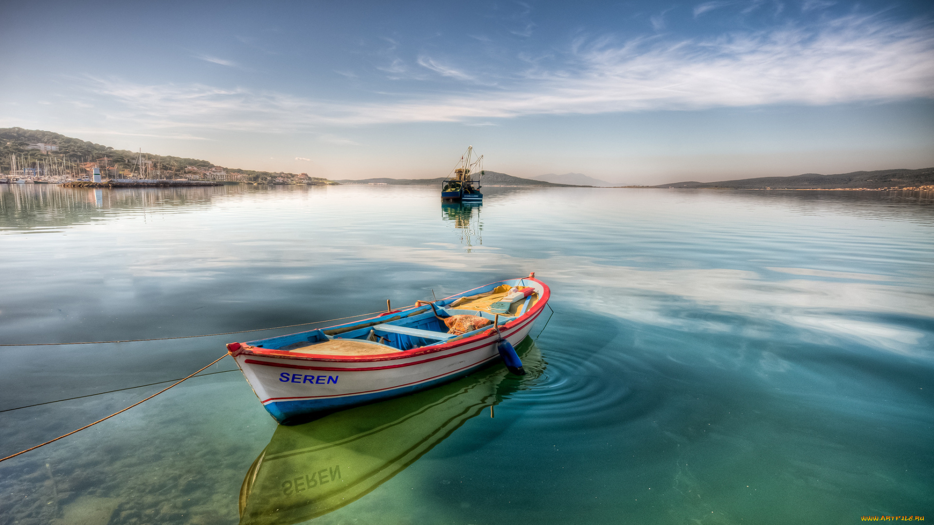 корабли, лодки, шлюпки, водная, гладь