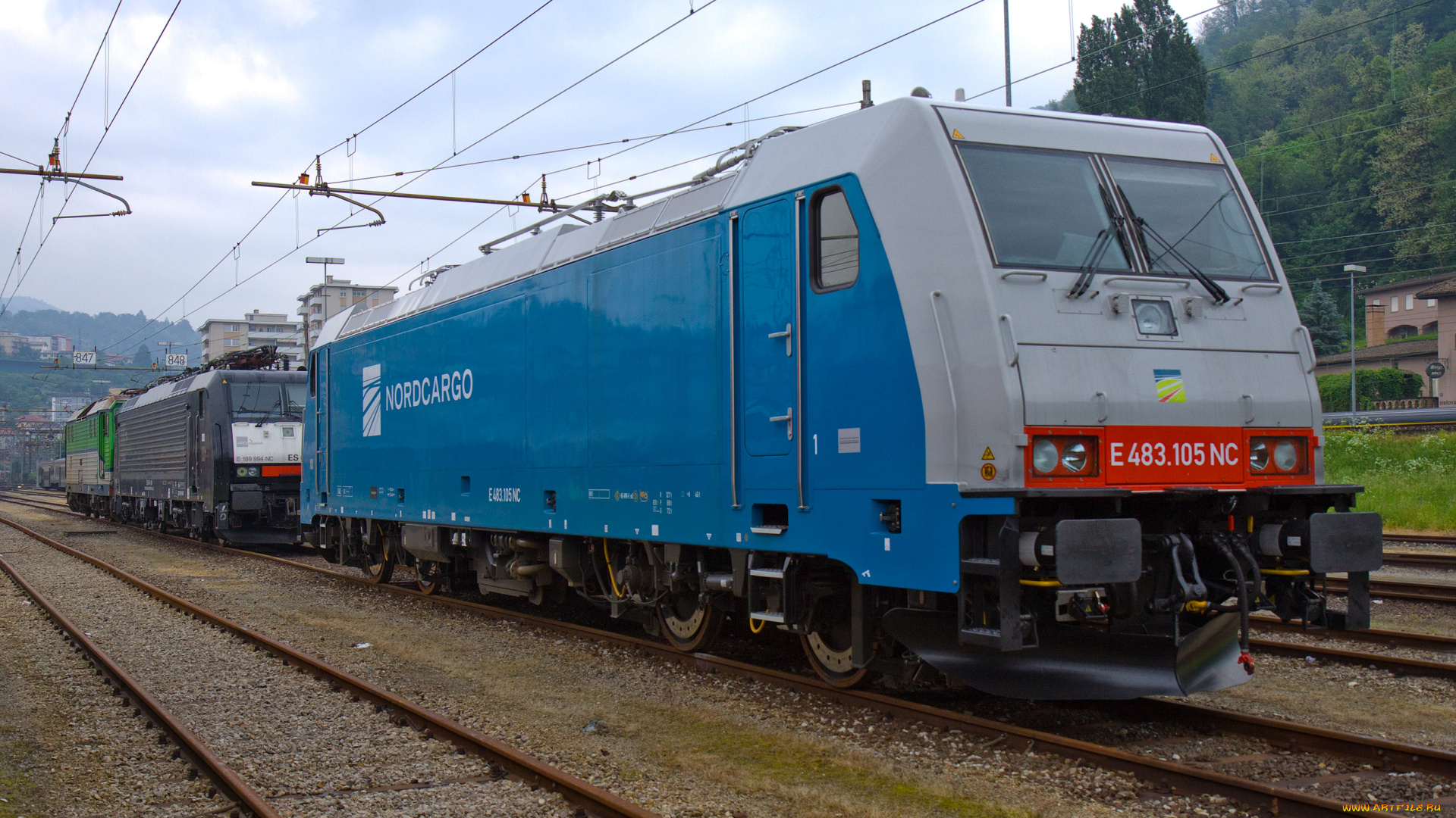 техника, локомотивы, рельсы, провода, локомотив