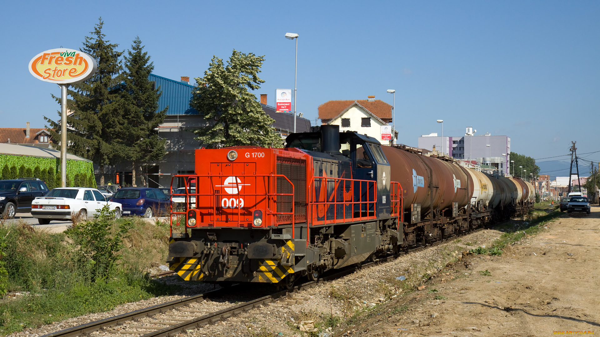 техника, поезда, маневровый, паровоз, цистерны