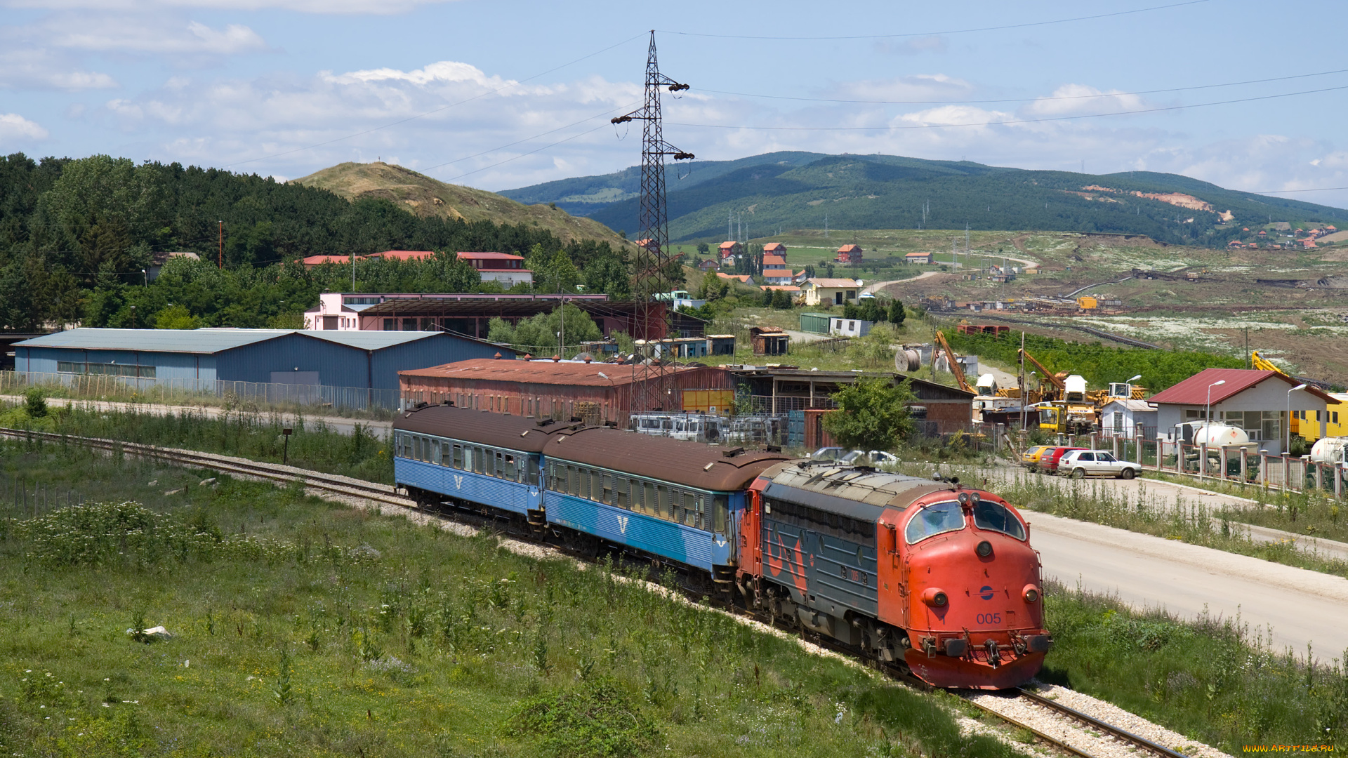 техника, поезда, поселок, железная, дорога, поезд