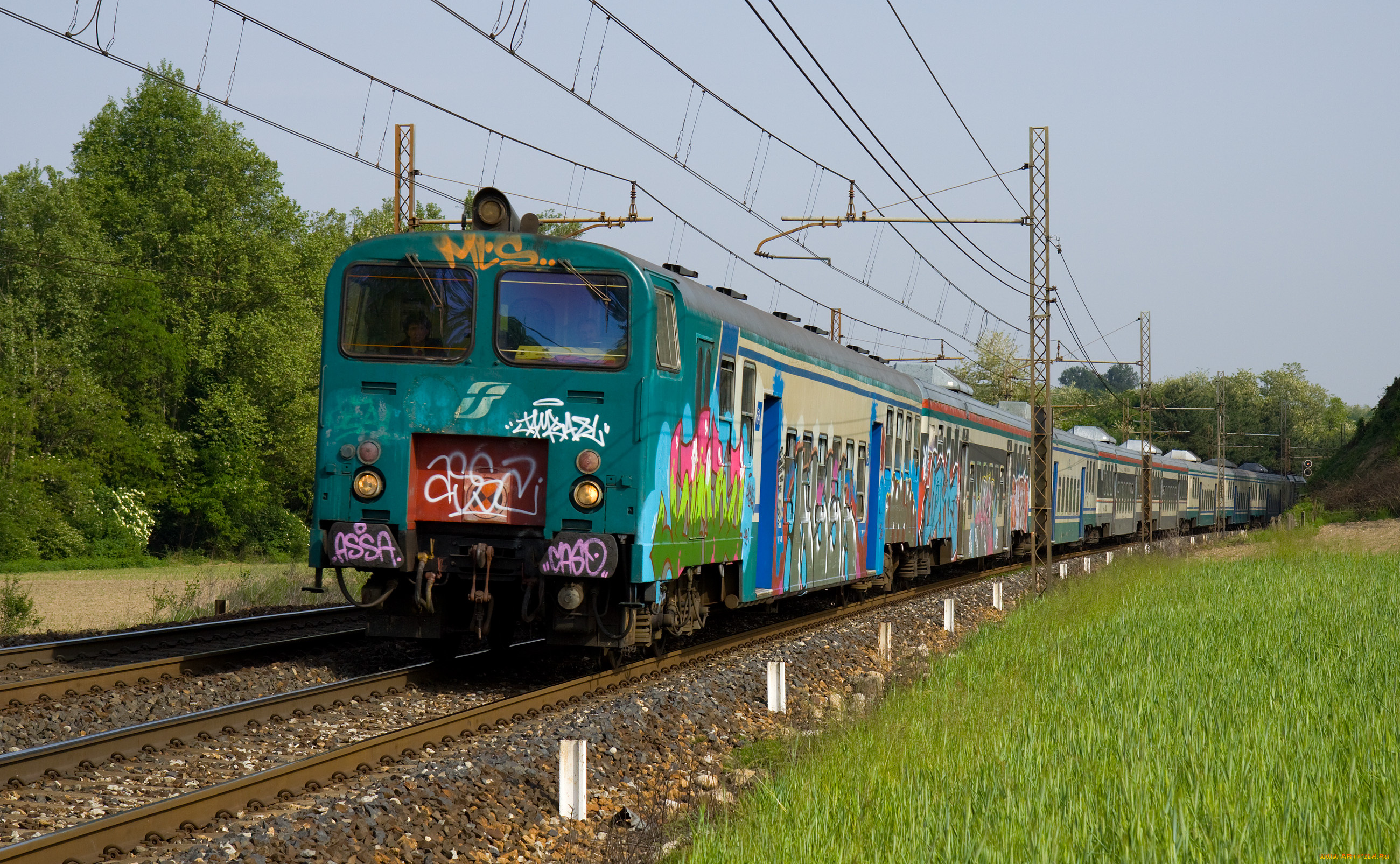 техника, электрички, рельсы, провода, поезд