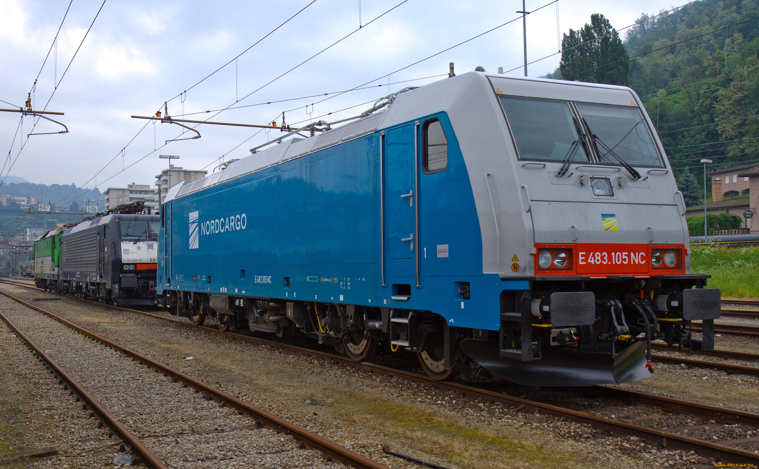 техника, локомотивы, рельсы, провода, локомотив