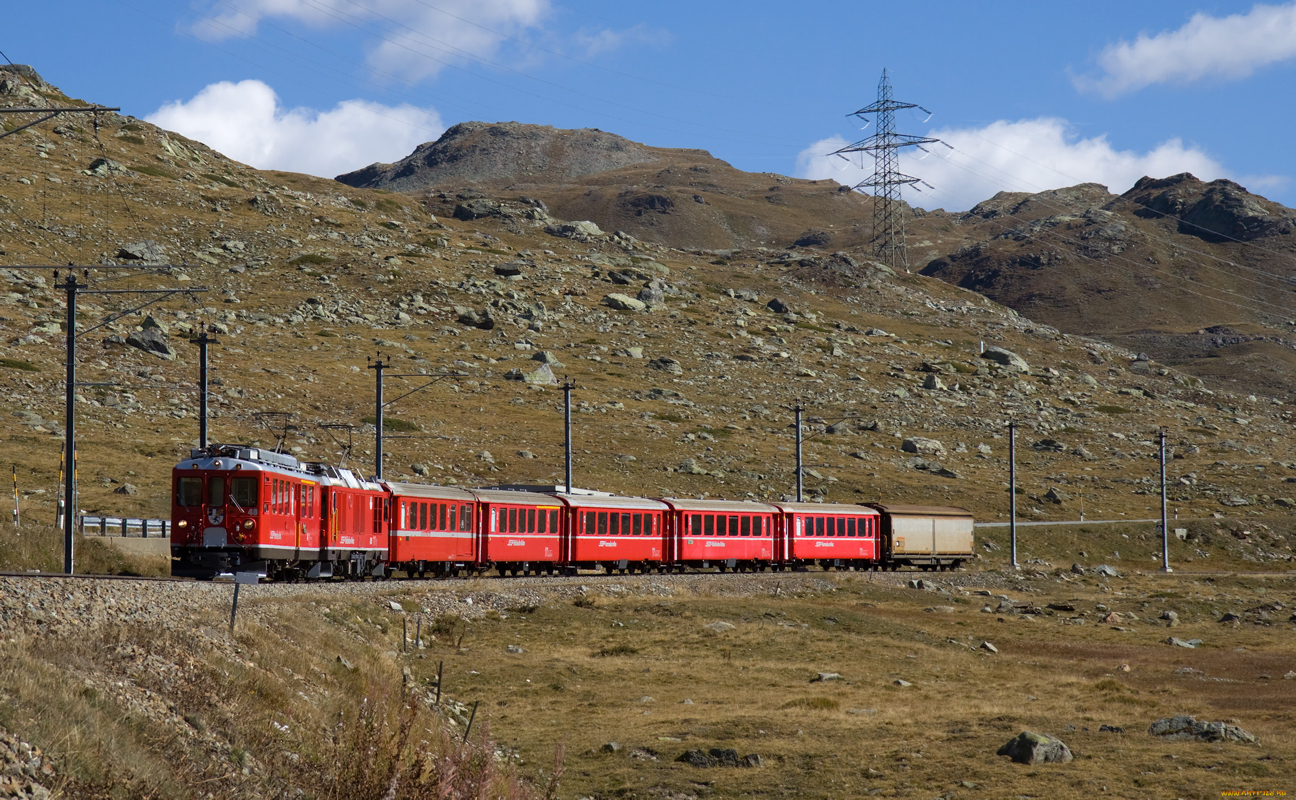 техника, поезда, холмы, железная, дорога, поезд
