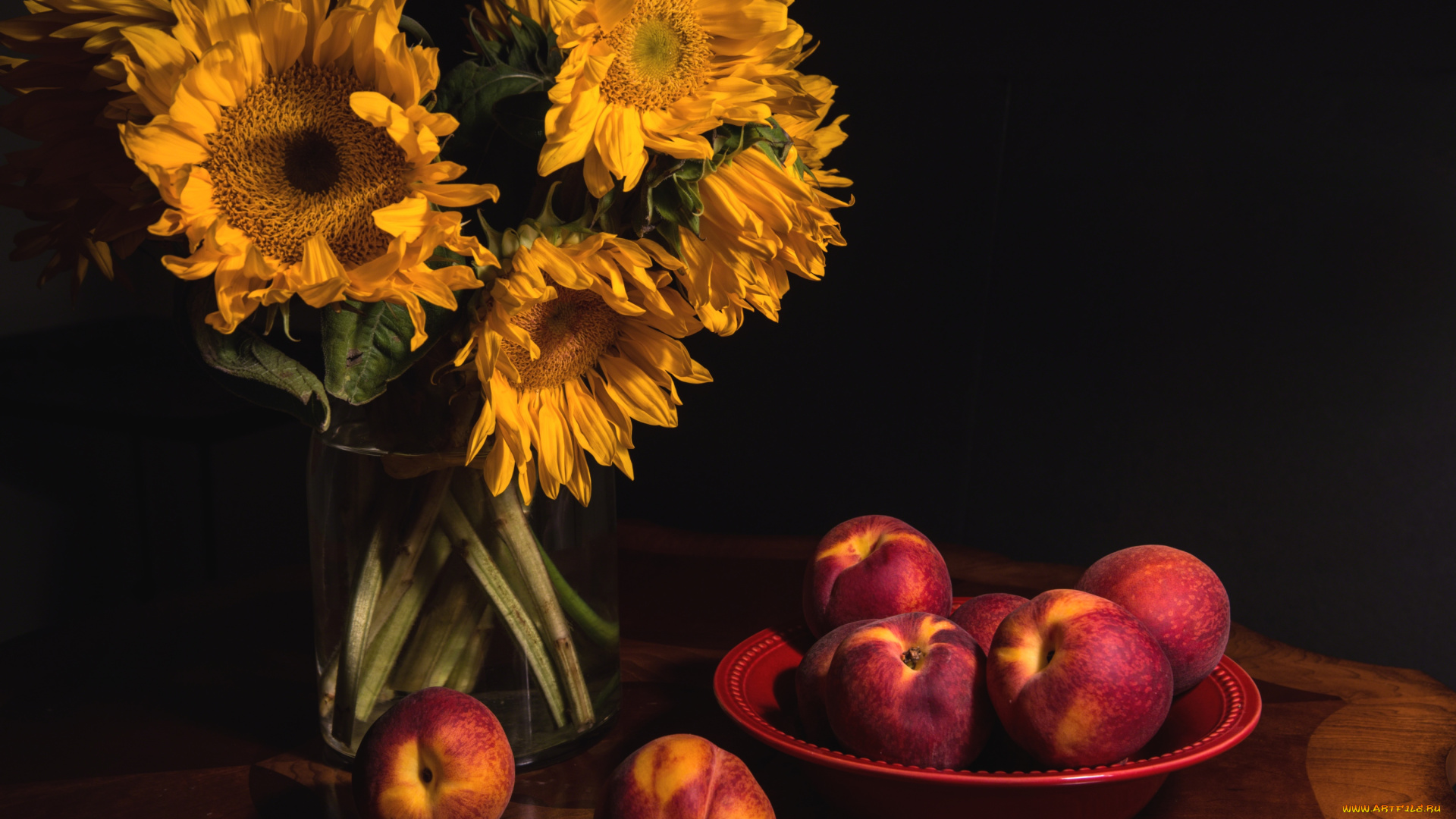 еда, персики, сливы, абрикосы, подсолнухи, плоды